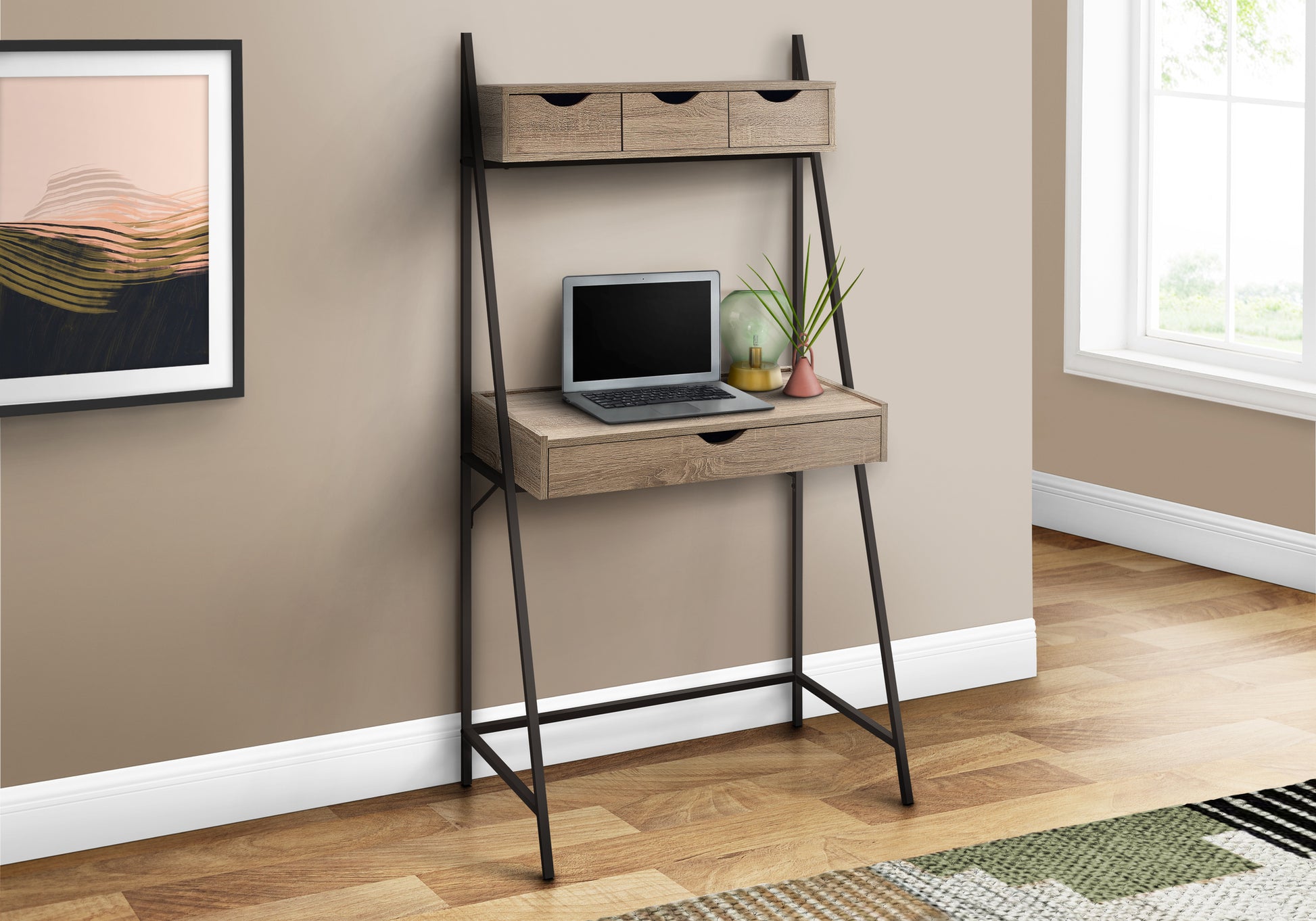 Computer Desk - 32"L / Black / Black Metal-Office Chair-DECOROLALA