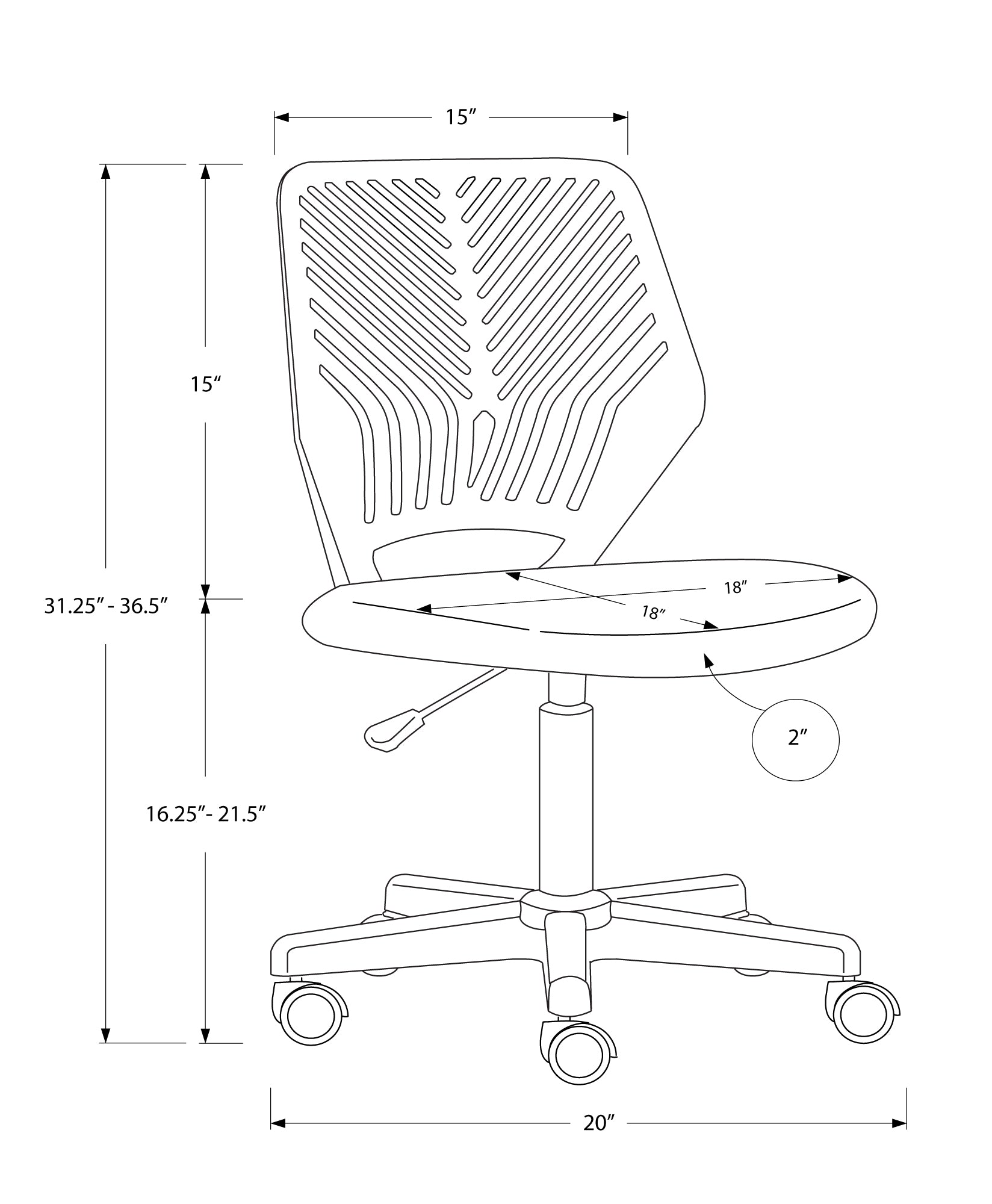 Office Chair - Black Juvenile / Black Base On Castors-Office Chair-DECOROLALA