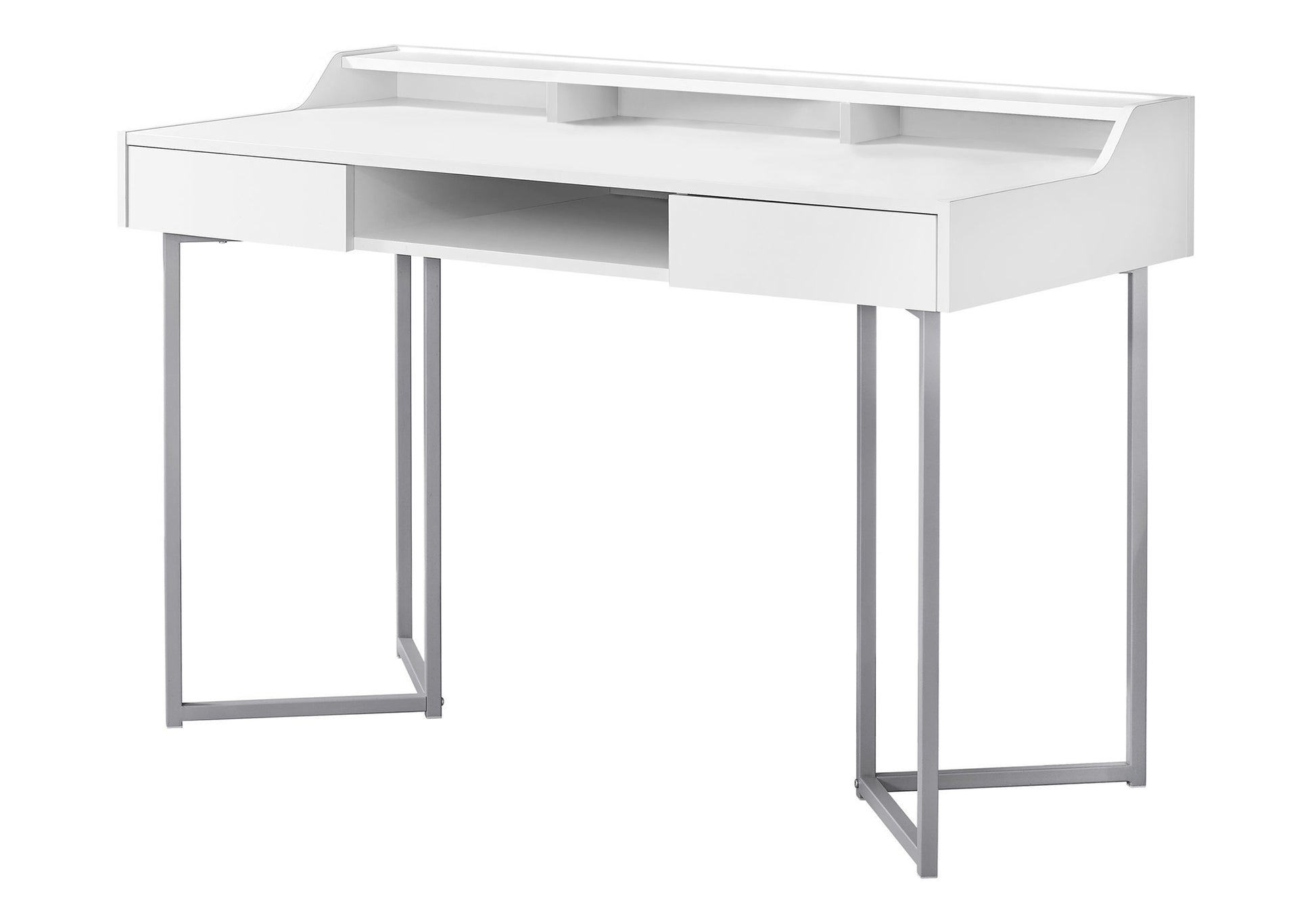 Computer Desk - 48"L / Dark Taupe / Black Metal-Computer Desk-DECOROLALA