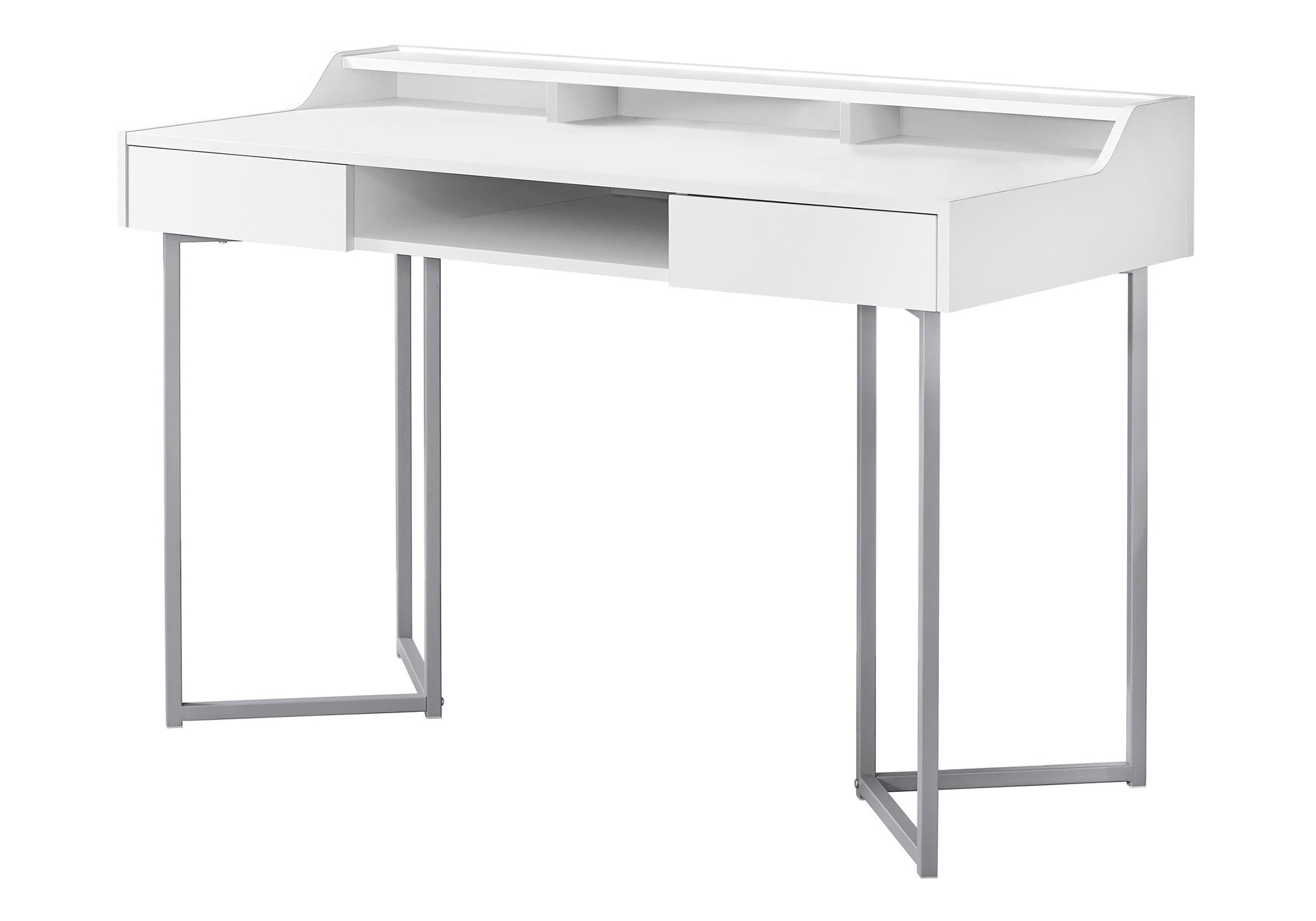 Computer Desk - 48"L / Dark Taupe / Black Metal-Computer Desk-DECOROLALA
