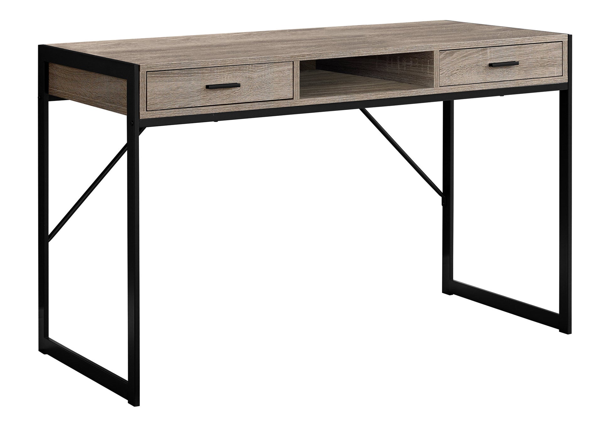 Computer Desk - 48"L / White / Silver Metal-Computer Desk-DECOROLALA