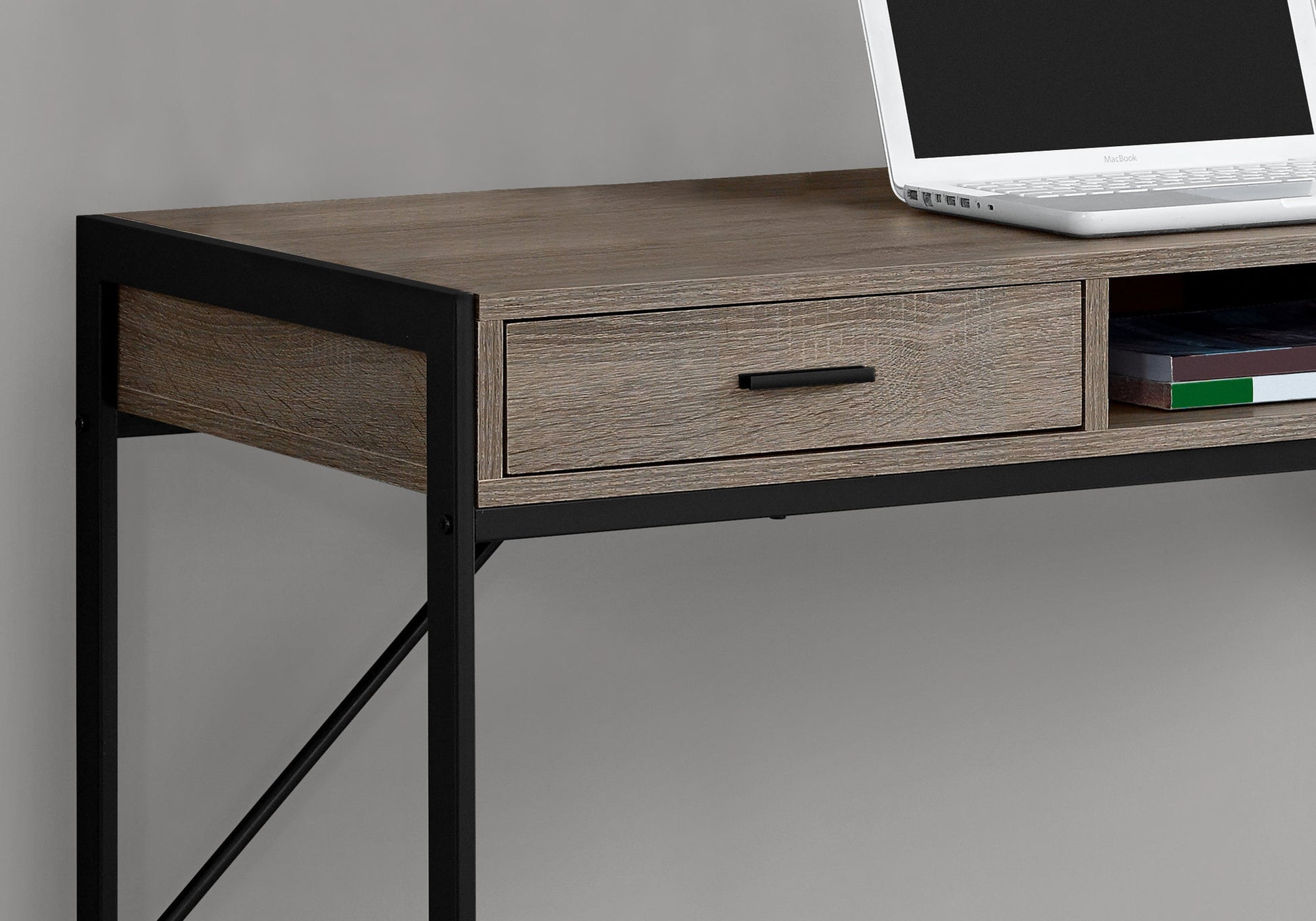 Computer Desk - 48"L / White / Silver Metal-Computer Desk-DECOROLALA