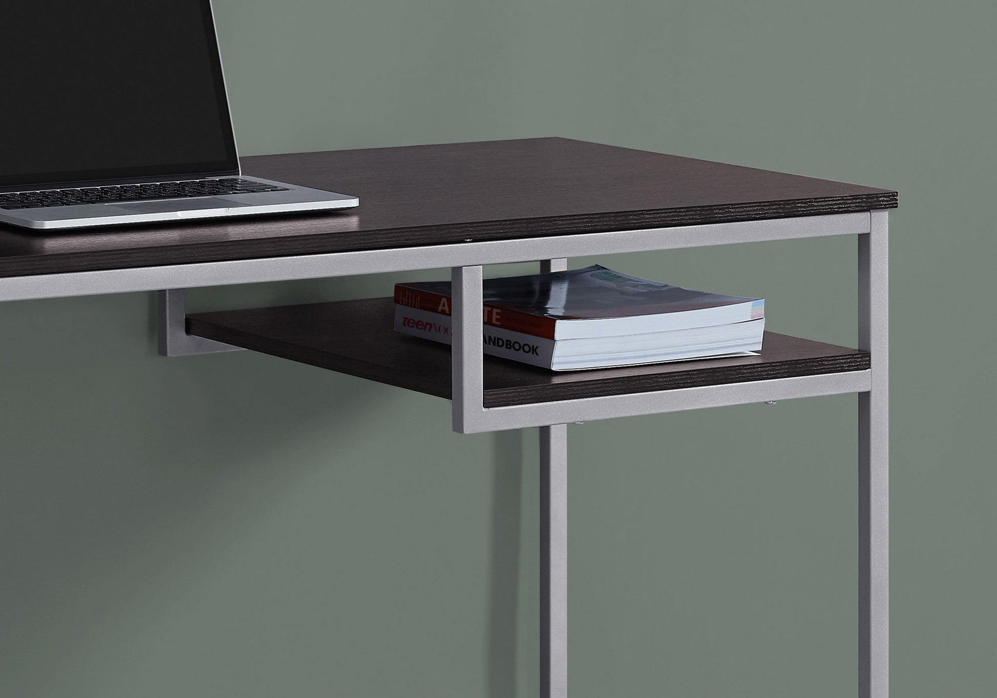 Computer Desk - 48"L / White / Silver Metal-Computer Desk-DECOROLALA