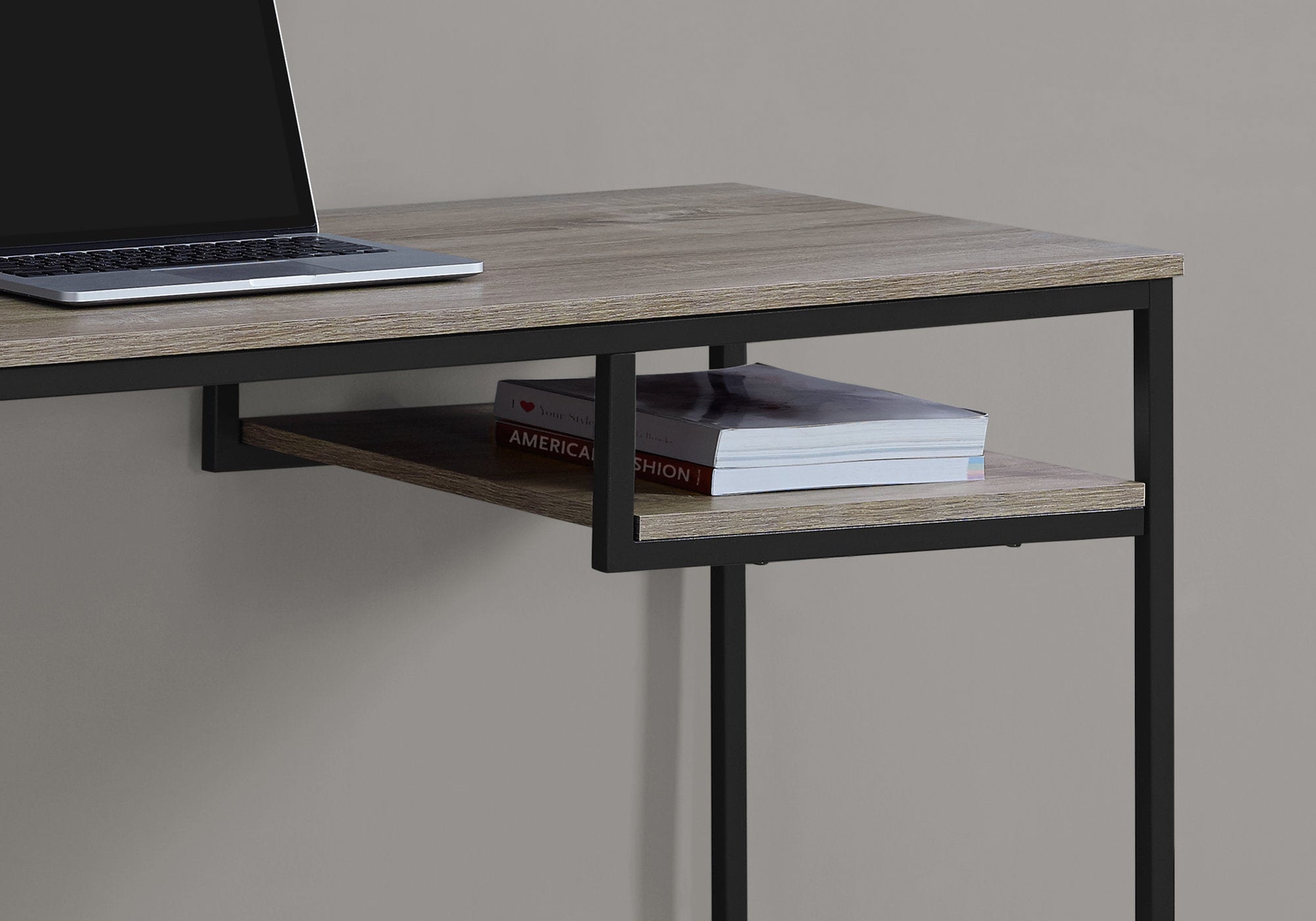 Computer Desk - 48"L / White / Silver Metal-Computer Desk-DECOROLALA