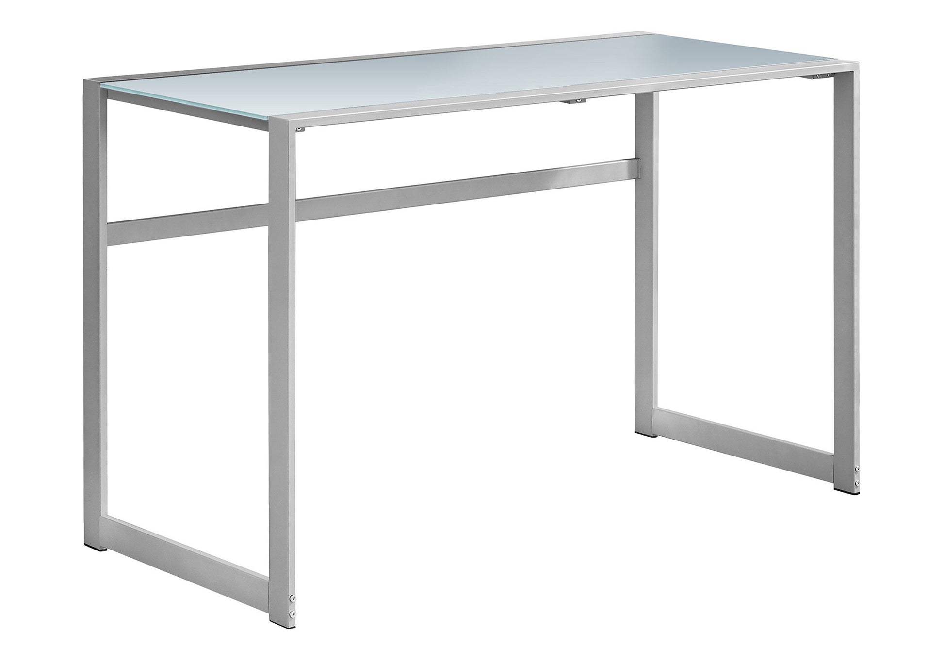 Computer Desk - 48"L / Black Metal / Black Tempered Glass-Computer Desk-DECOROLALA