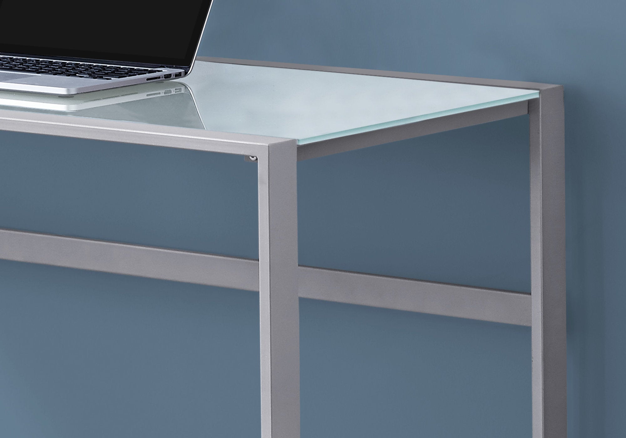 Computer Desk - 48"L / Black Metal / Black Tempered Glass-Computer Desk-DECOROLALA