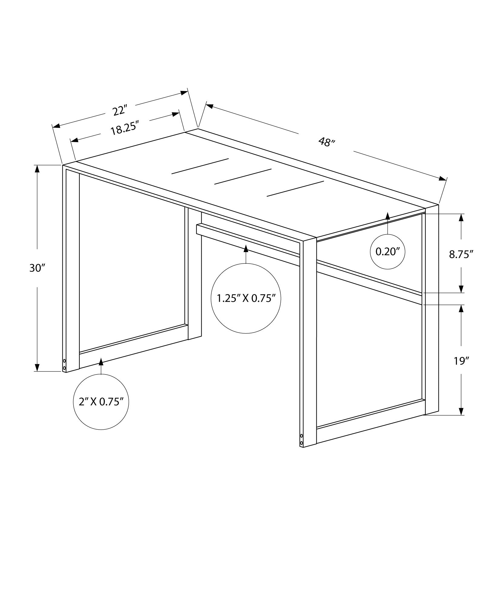Computer Desk - 48"L / Black Metal / Black Tempered Glass-Computer Desk-DECOROLALA