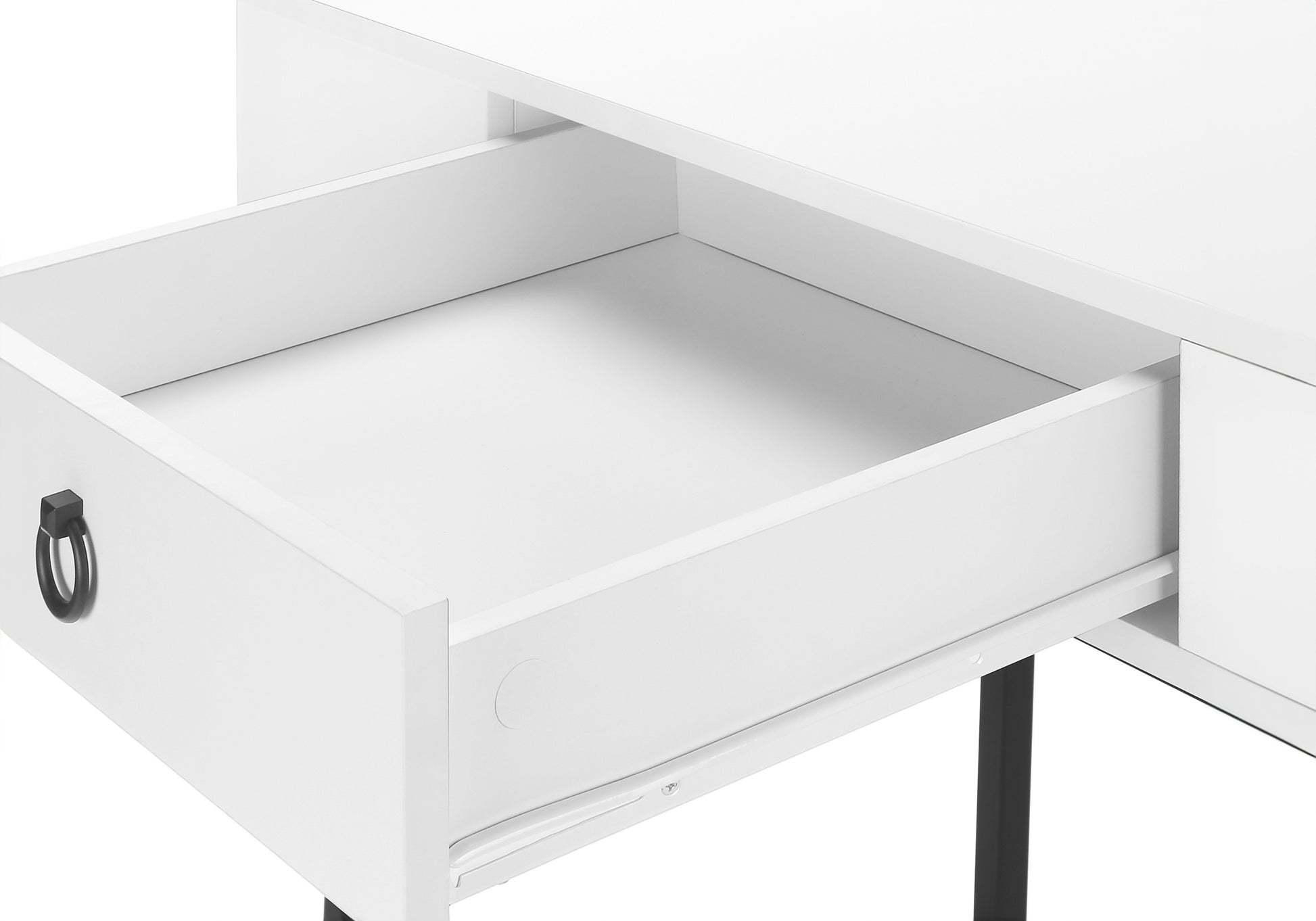 Computer Desk - 42"L / White / Black Metal-Computer Desk-DECOROLALA