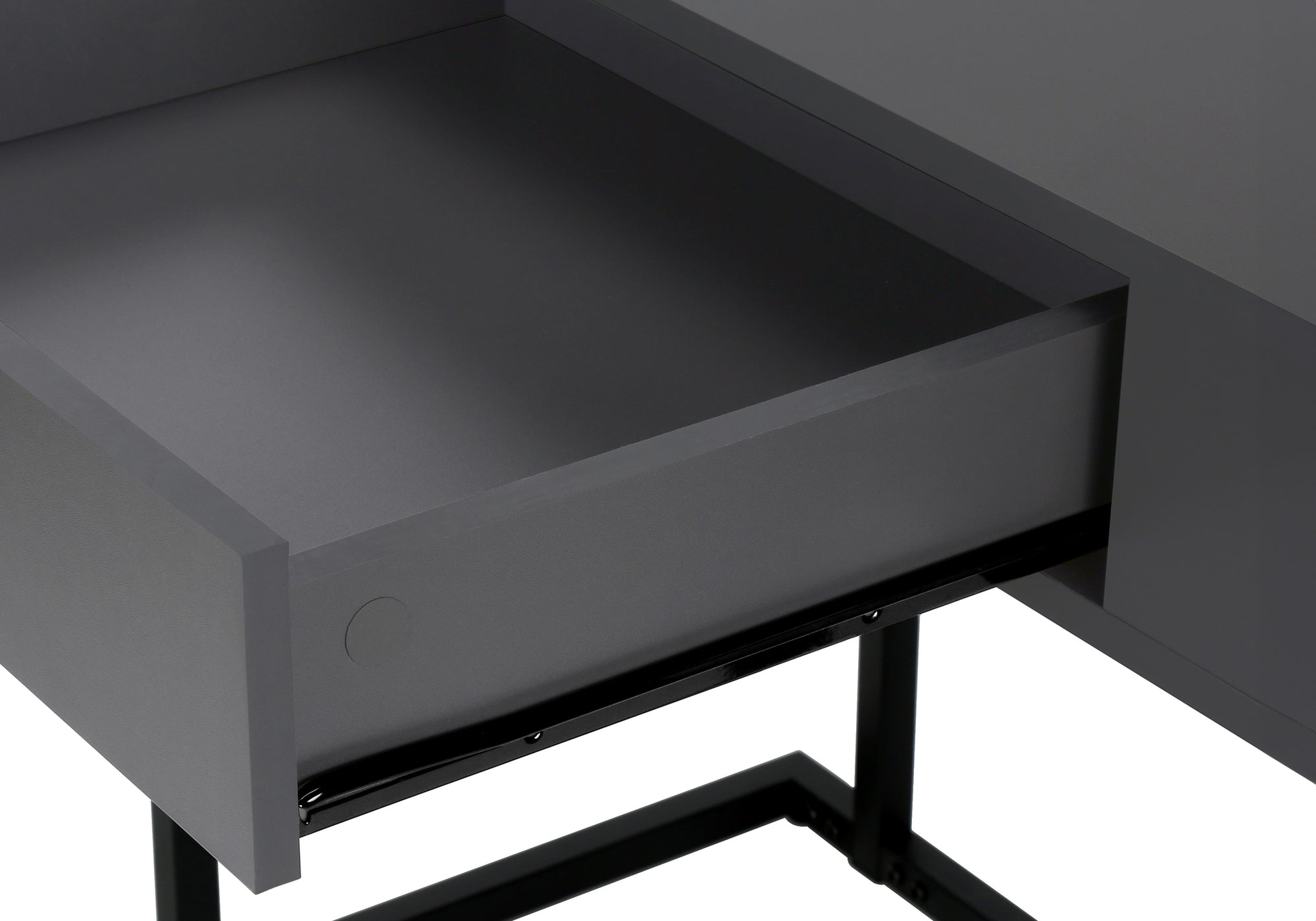 Computer Desk - 42"L / White / Black Metal-Computer Desk-DECOROLALA