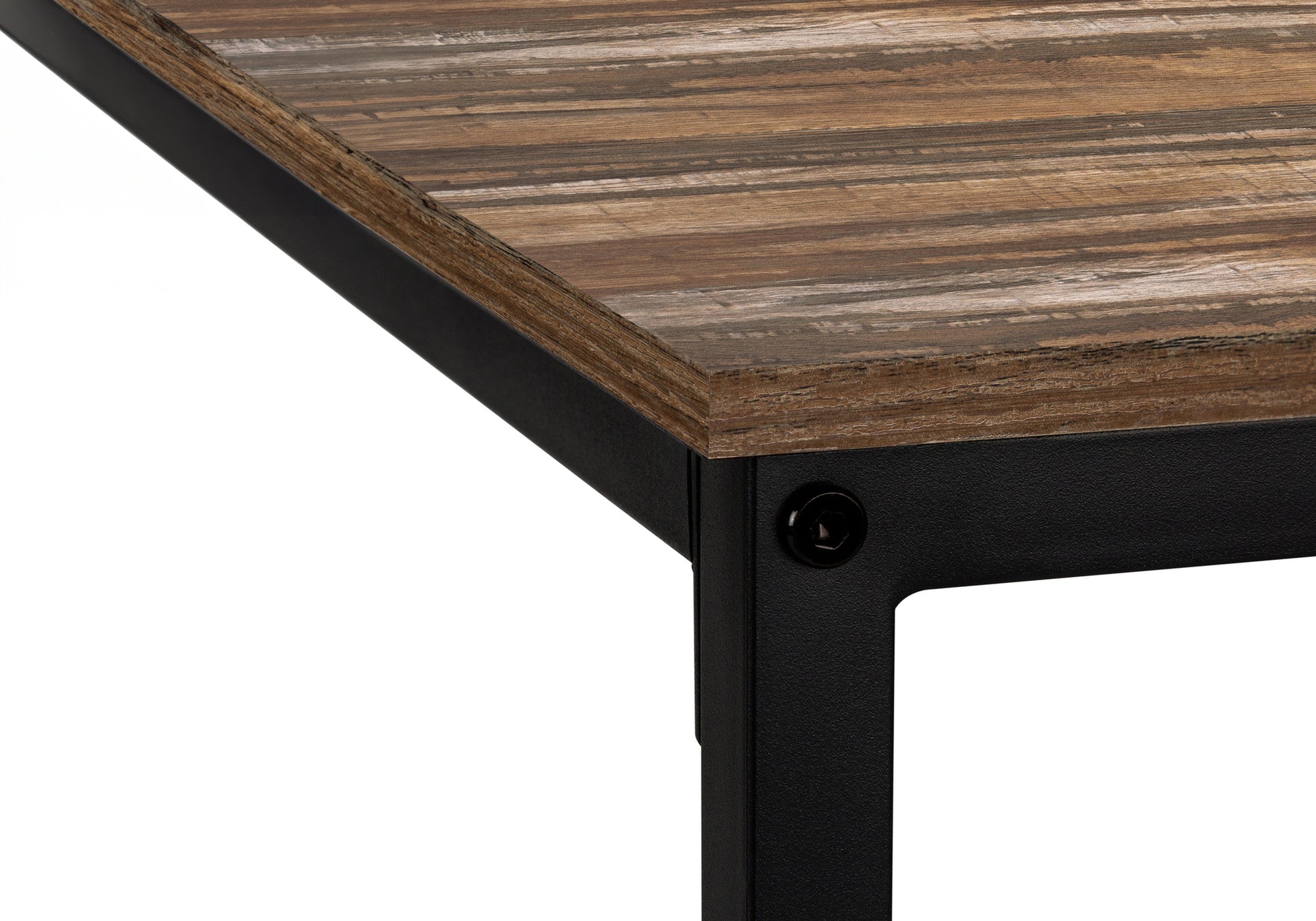 Computer Desk - 58"L / Espresso Top / Black Metal Corner-Computer Desk-DECOROLALA