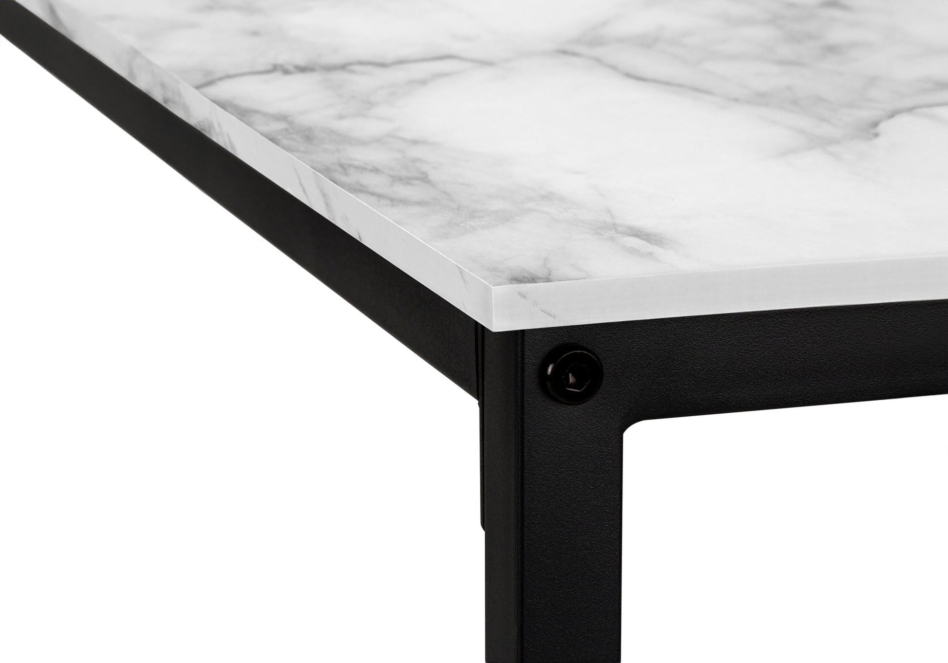 Computer Desk - 58"L / Espresso Top / Black Metal Corner-Computer Desk-DECOROLALA