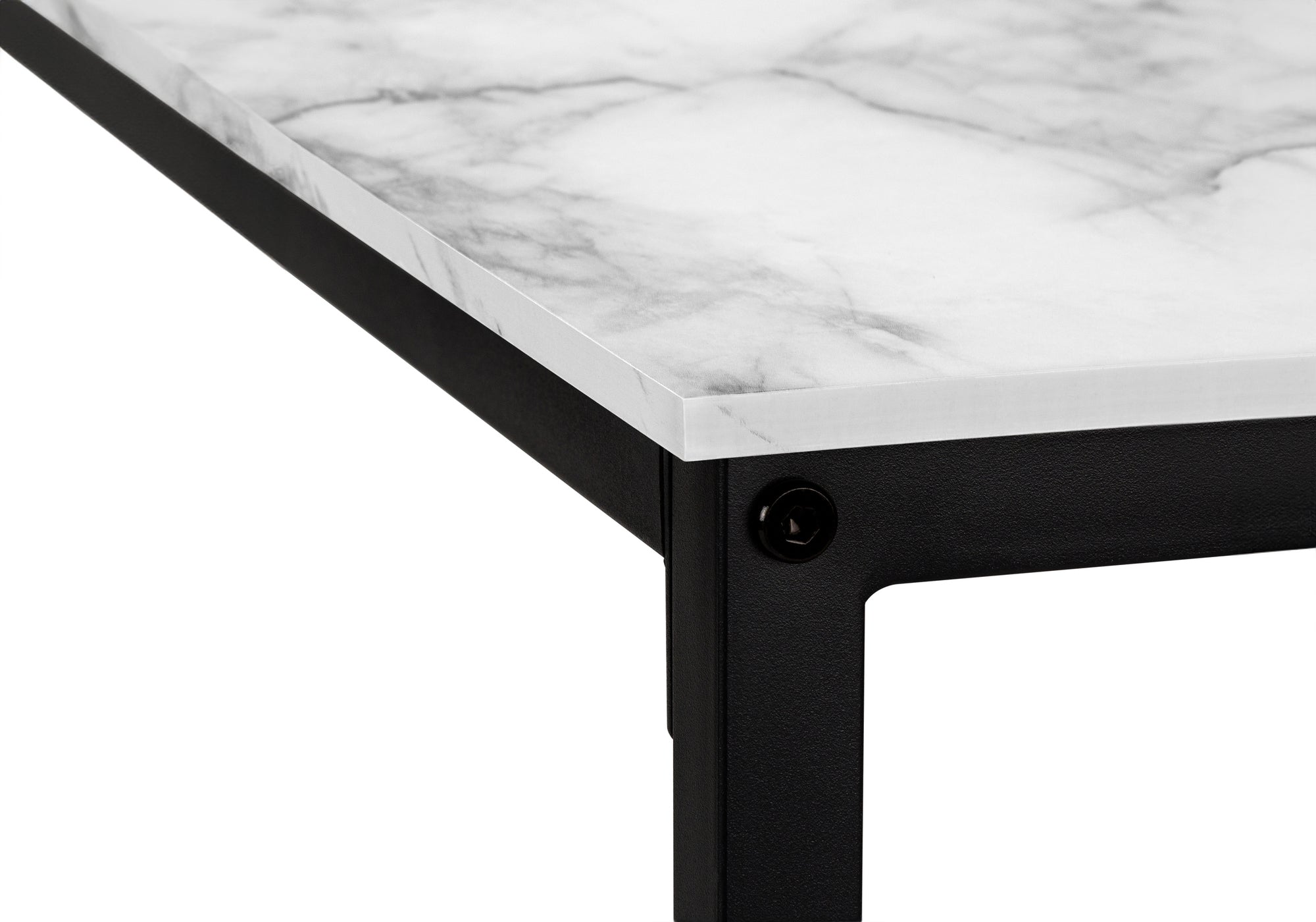 Computer Desk - 58"L / Espresso Top / Black Metal Corner-Computer Desk-DECOROLALA