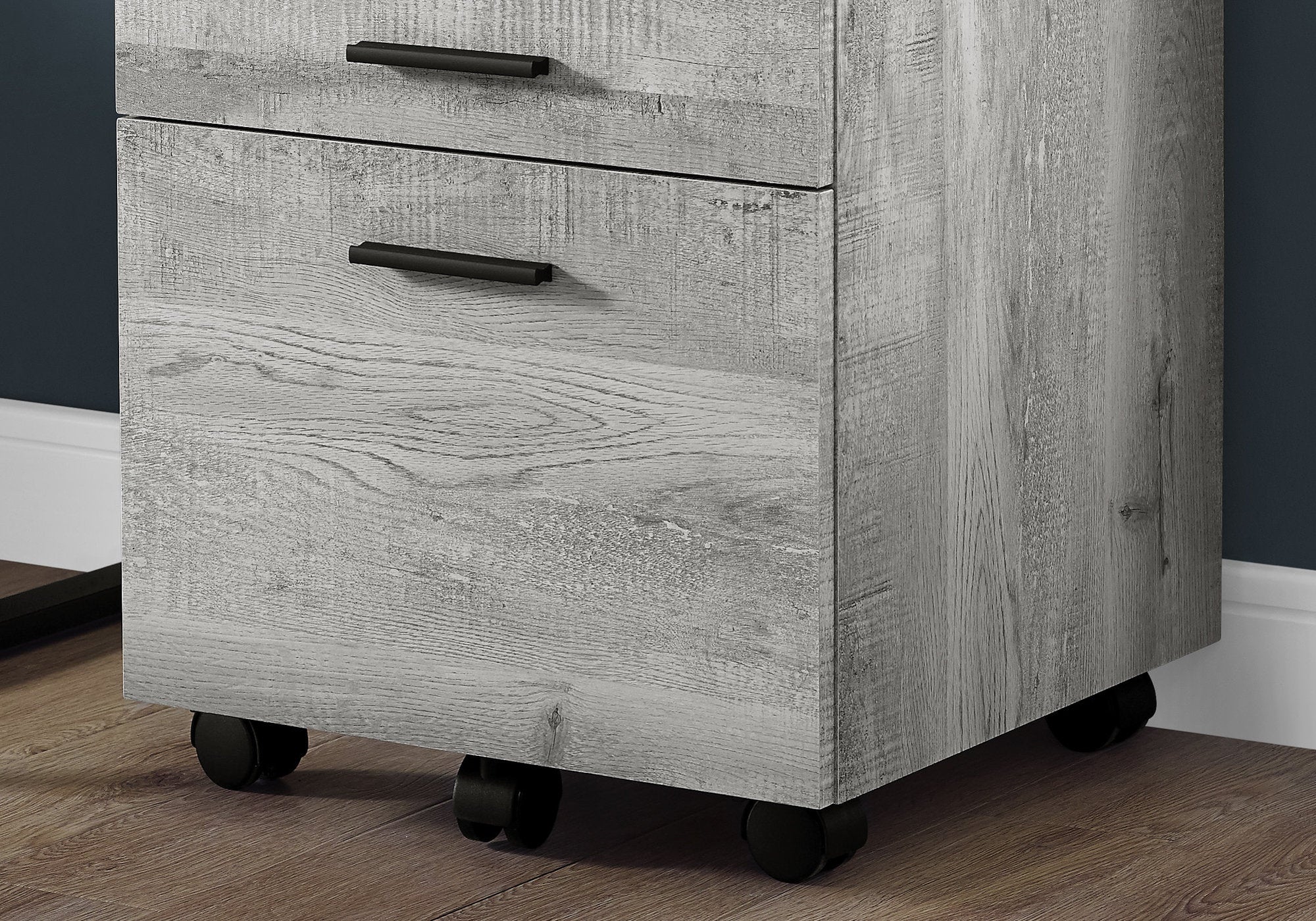 Filing Cabinet - 3 Drawer / White On Castors-Computer Desk-DECOROLALA