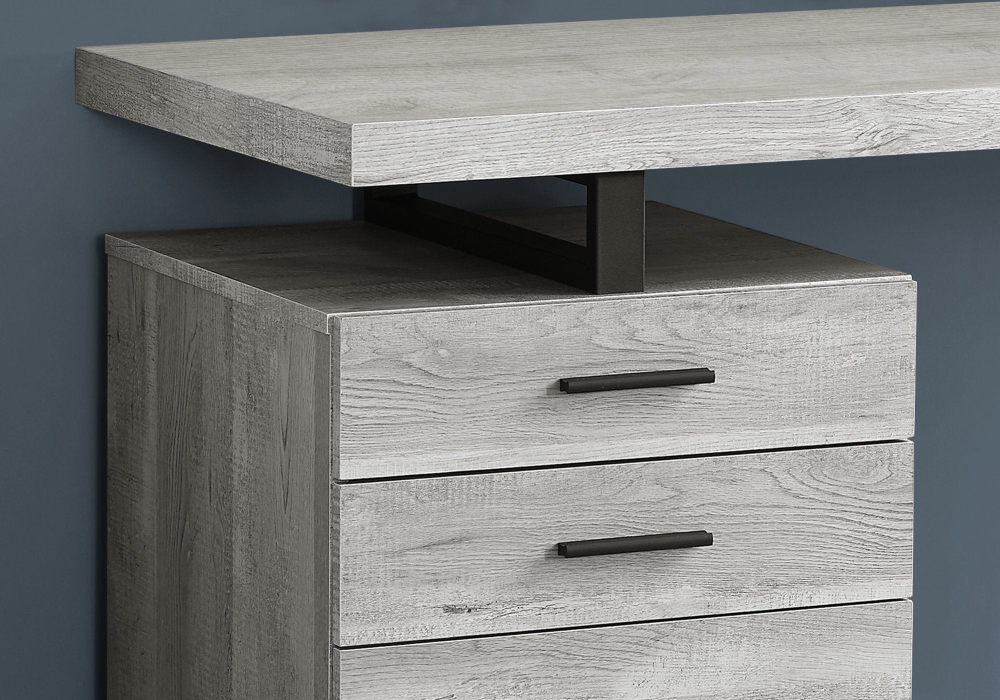 Computer Desk - 48"L / Brown Reclaimed Wood / Black Metal-Office Cabinet-DECOROLALA