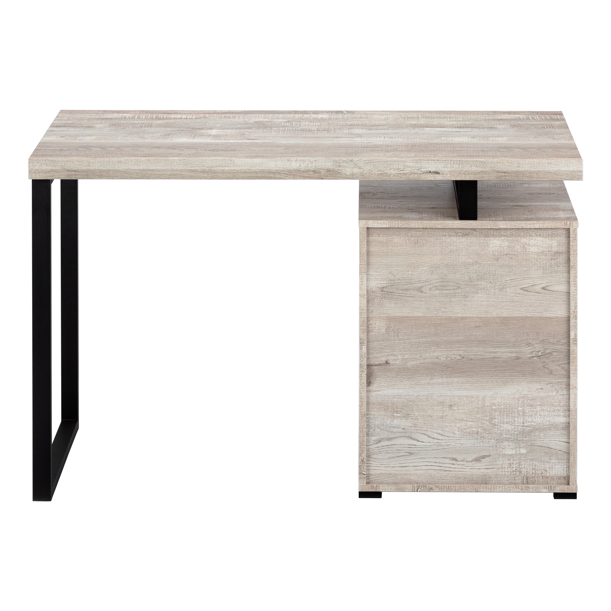Computer Desk - 48"L / Brown Reclaimed Wood / Black Metal-Office Cabinet-DECOROLALA