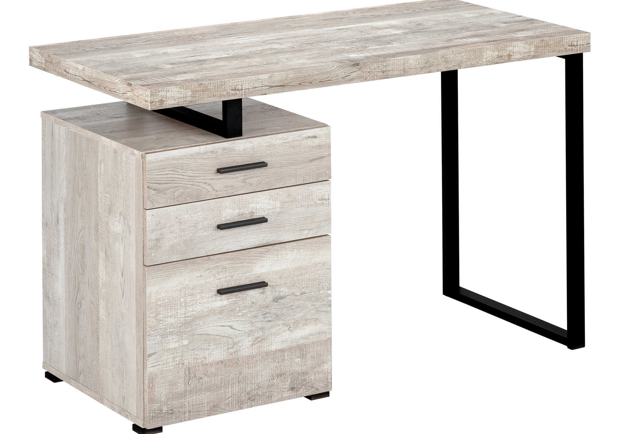 Computer Desk - 48"L / Brown Reclaimed Wood / Black Metal-Office Cabinet-DECOROLALA