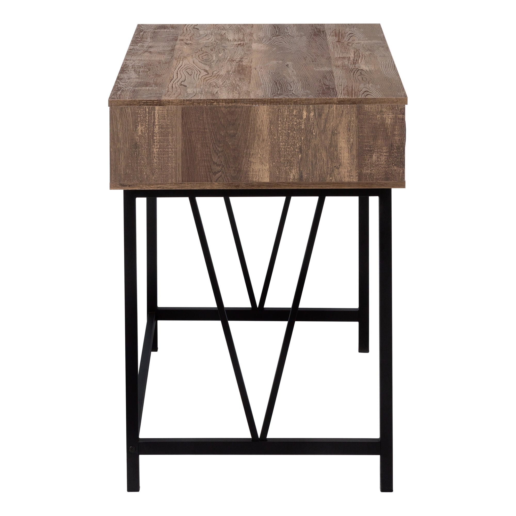 Computer Desk - 48"L / Brown Reclaimed Wood / Black Metal-Computer Desk-DECOROLALA