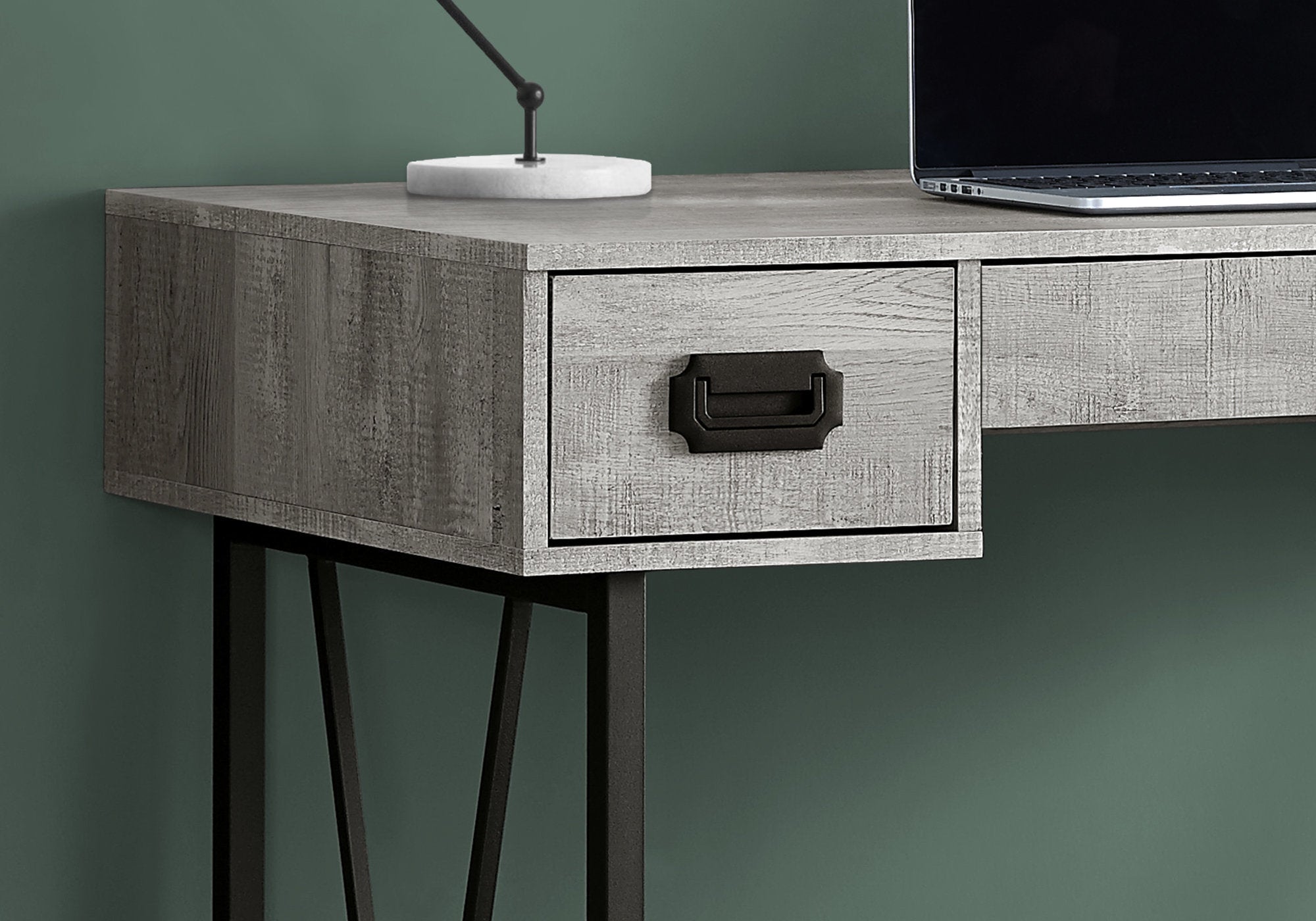 Computer Desk - 48"L / Brown Reclaimed Wood / Black Metal-Computer Desk-DECOROLALA