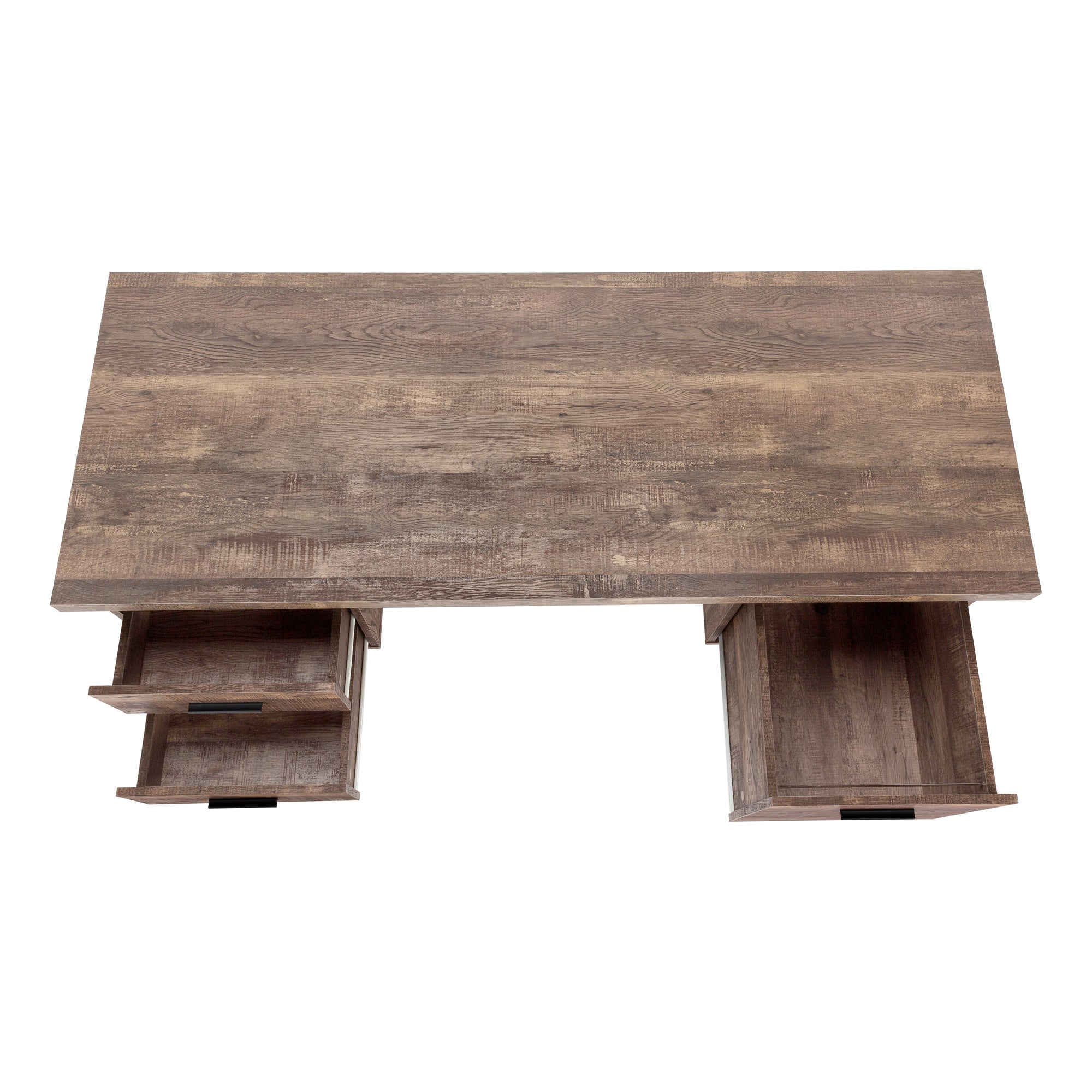 Computer Desk - 60"L / Espresso / Silver Metal-Computer Desk-DECOROLALA