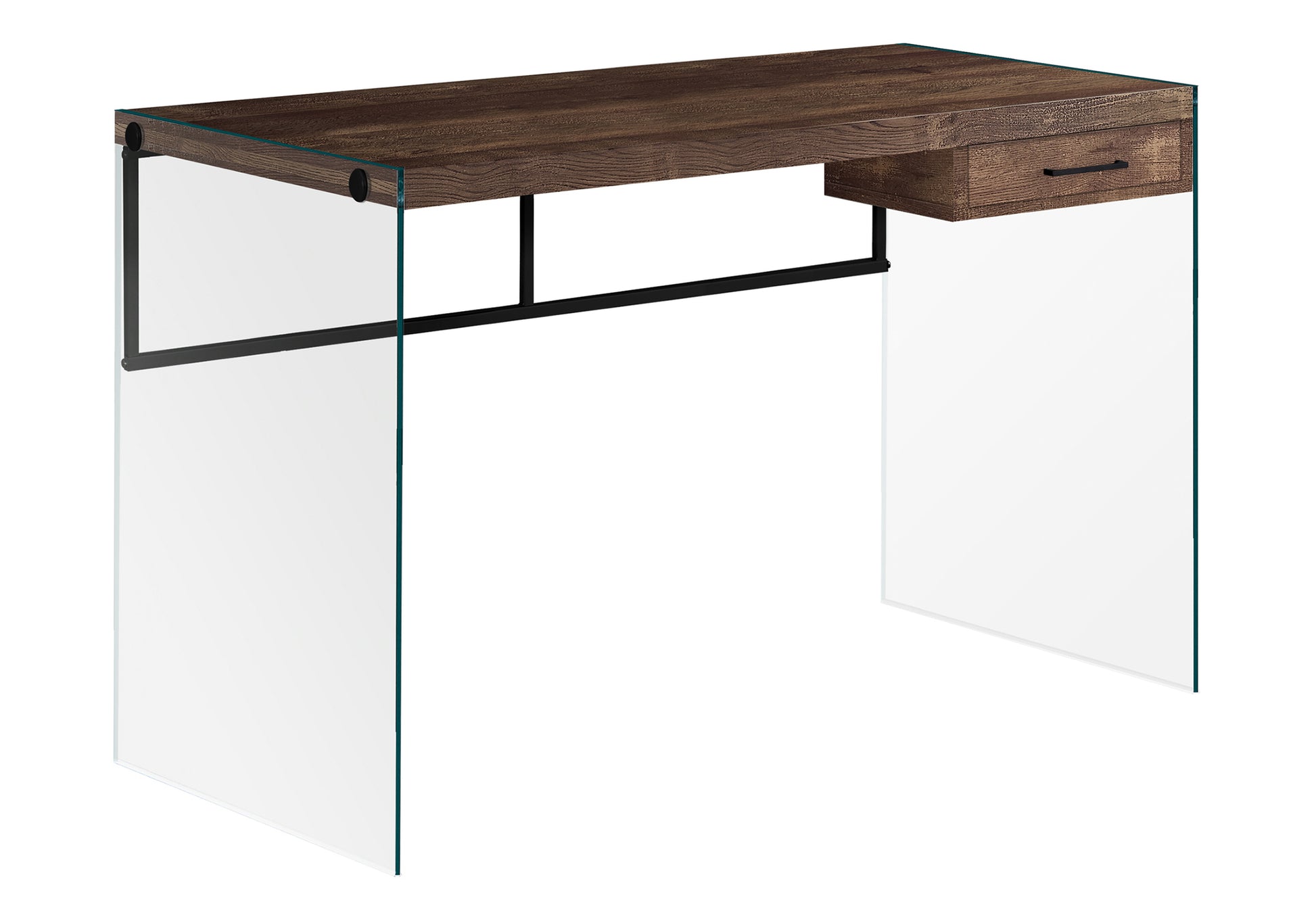 Computer Desk - 48"L / Glossy White / Tempered Glass-Office Chair-DECOROLALA