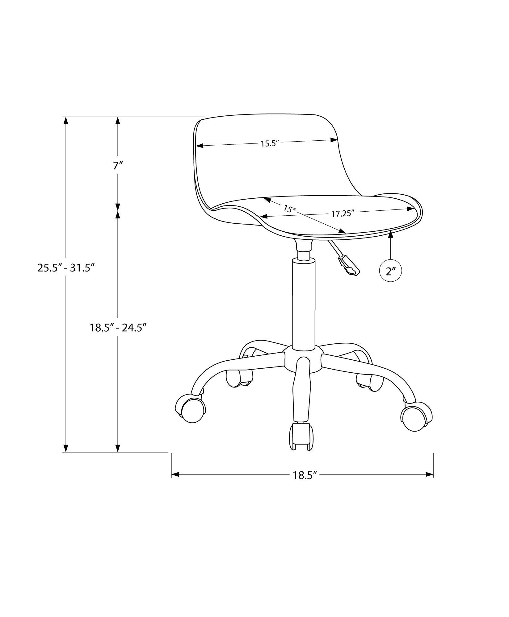 Office Chair - White Juvenile / Multi-Position-Computer Desk-DECOROLALA