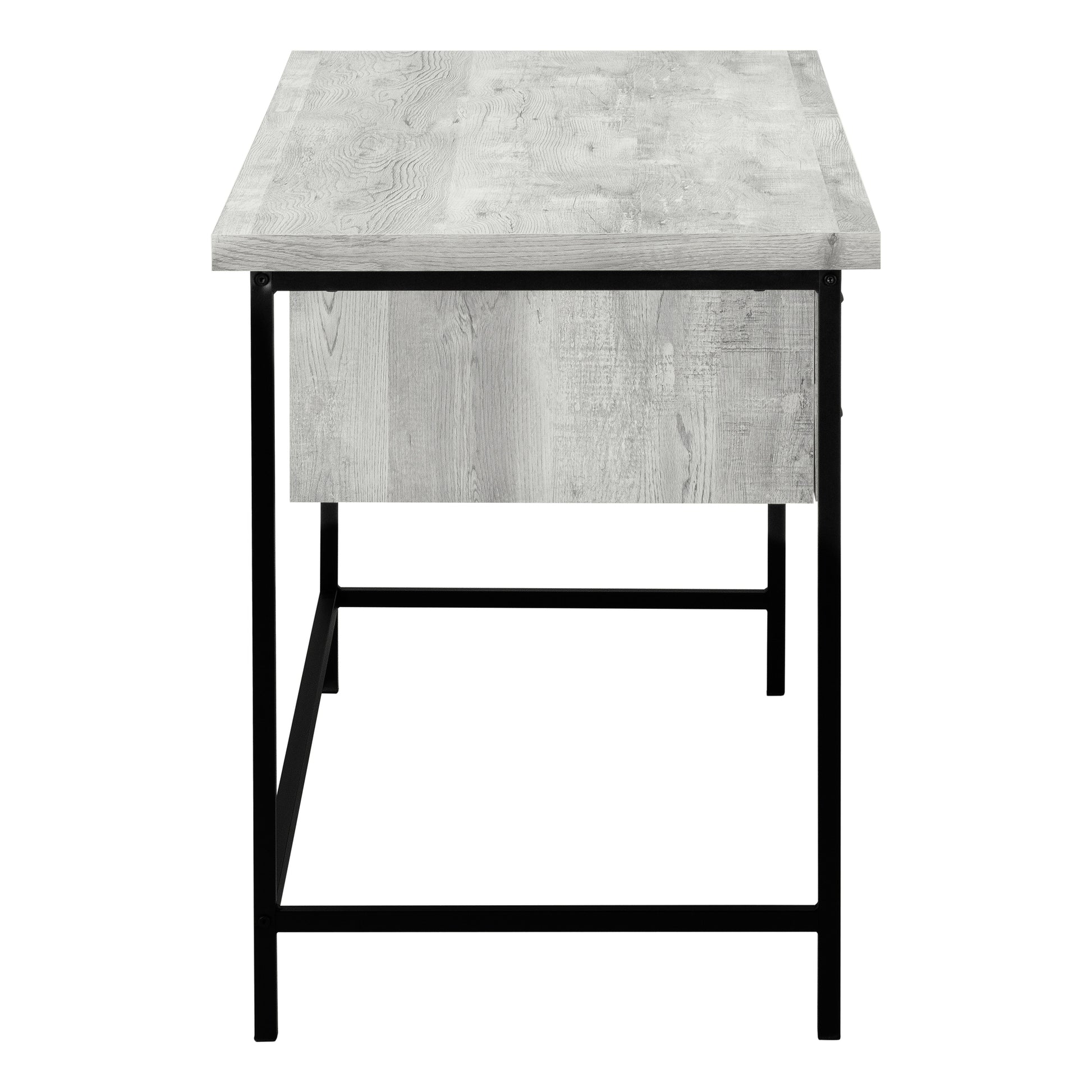 Computer Desk - 55"L / Brown Reclaimed Wood / Black Metal-Computer Desk-DECOROLALA
