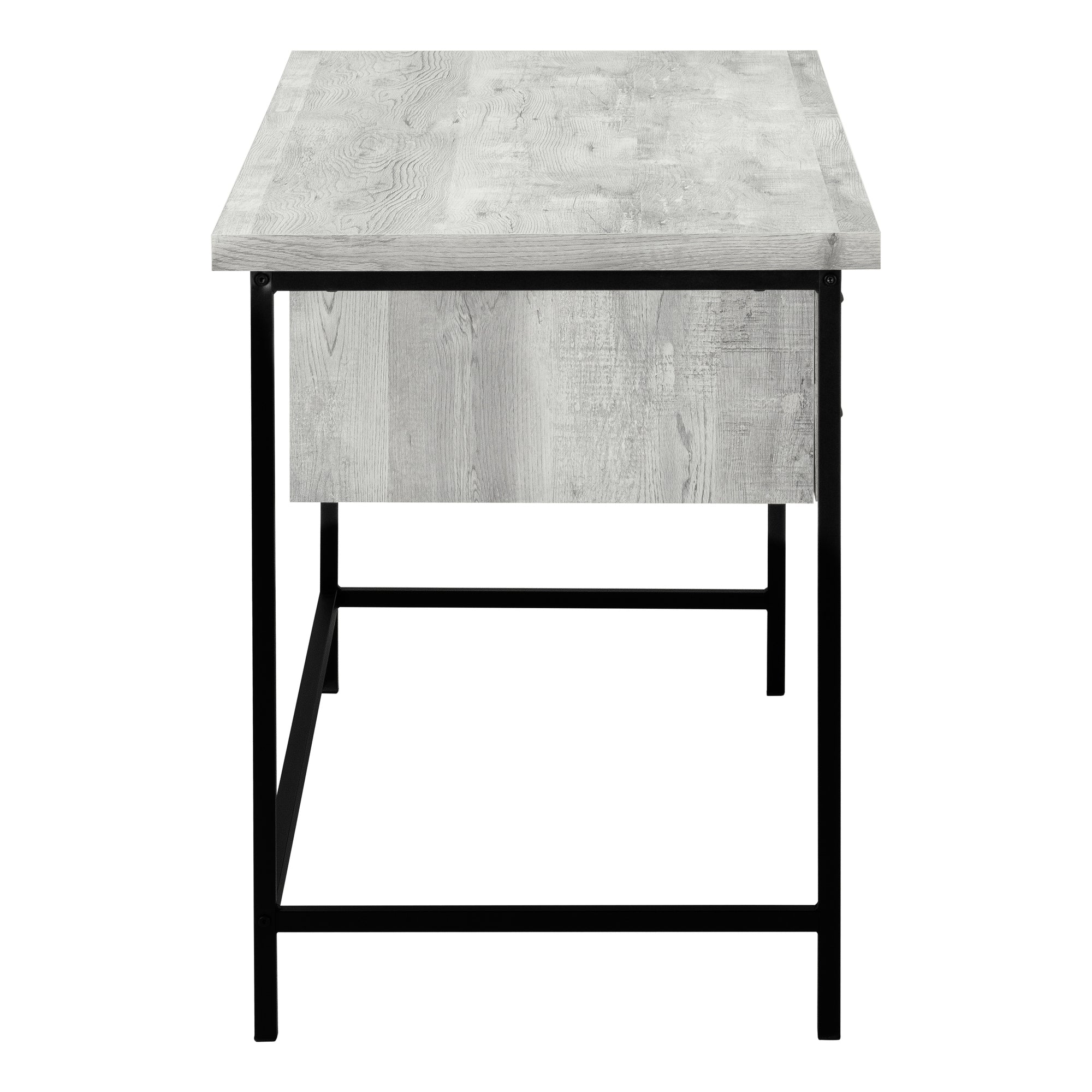 Computer Desk - 55"L / Brown Reclaimed Wood / Black Metal-Computer Desk-DECOROLALA