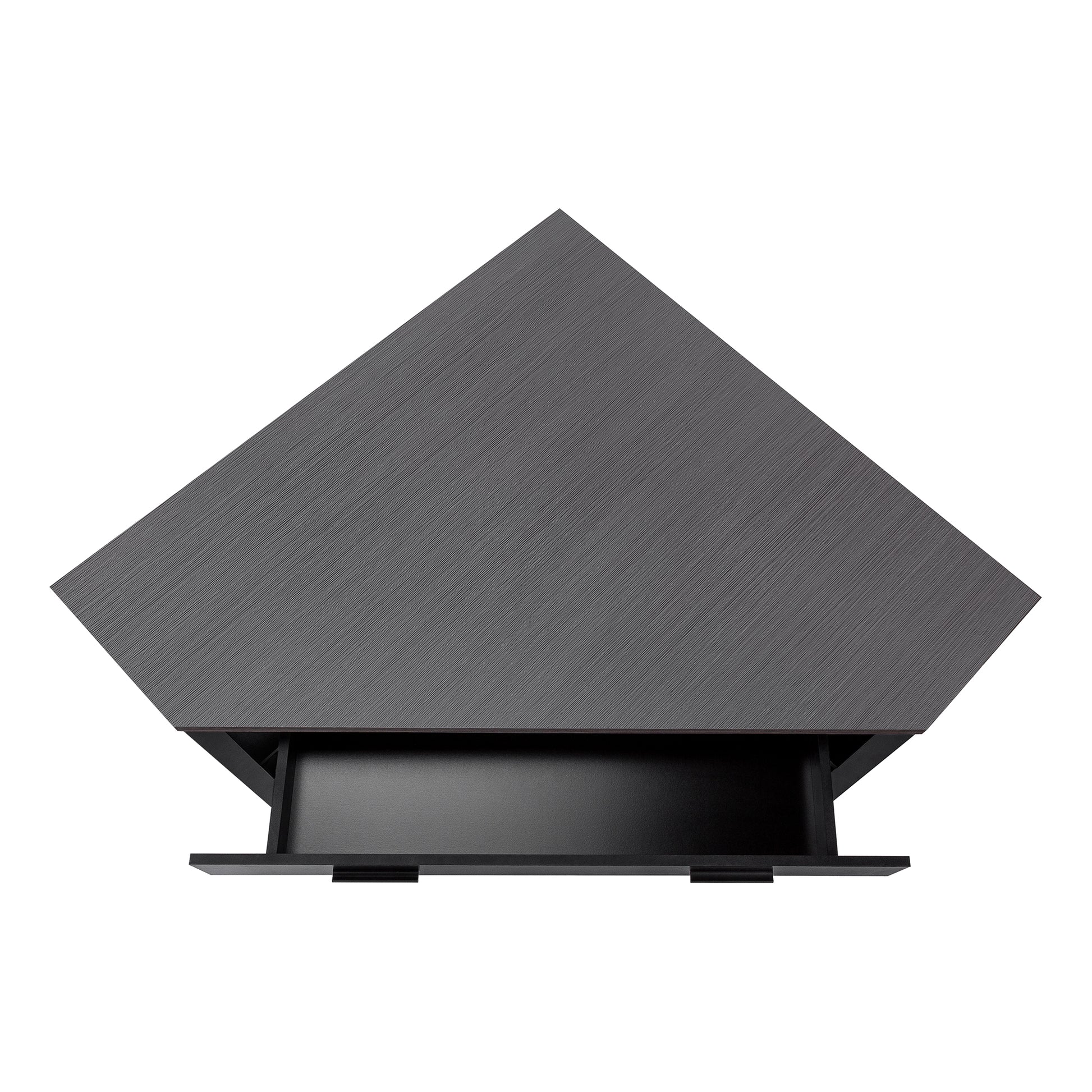 Computer Desk - 42"L / White Corner / Silver Metal-Computer Desk-DECOROLALA