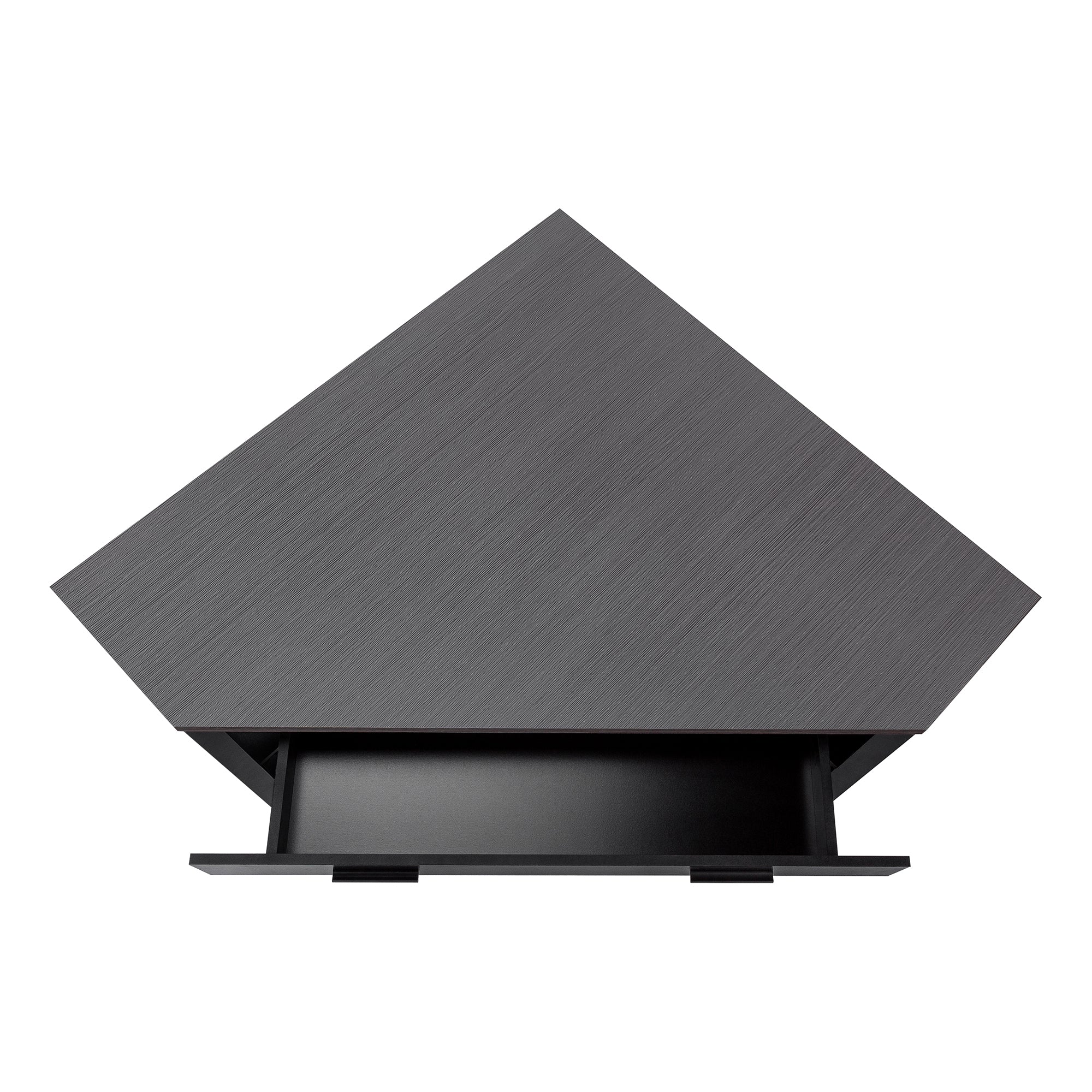 Computer Desk - 42"L / White Corner / Silver Metal-Computer Desk-DECOROLALA