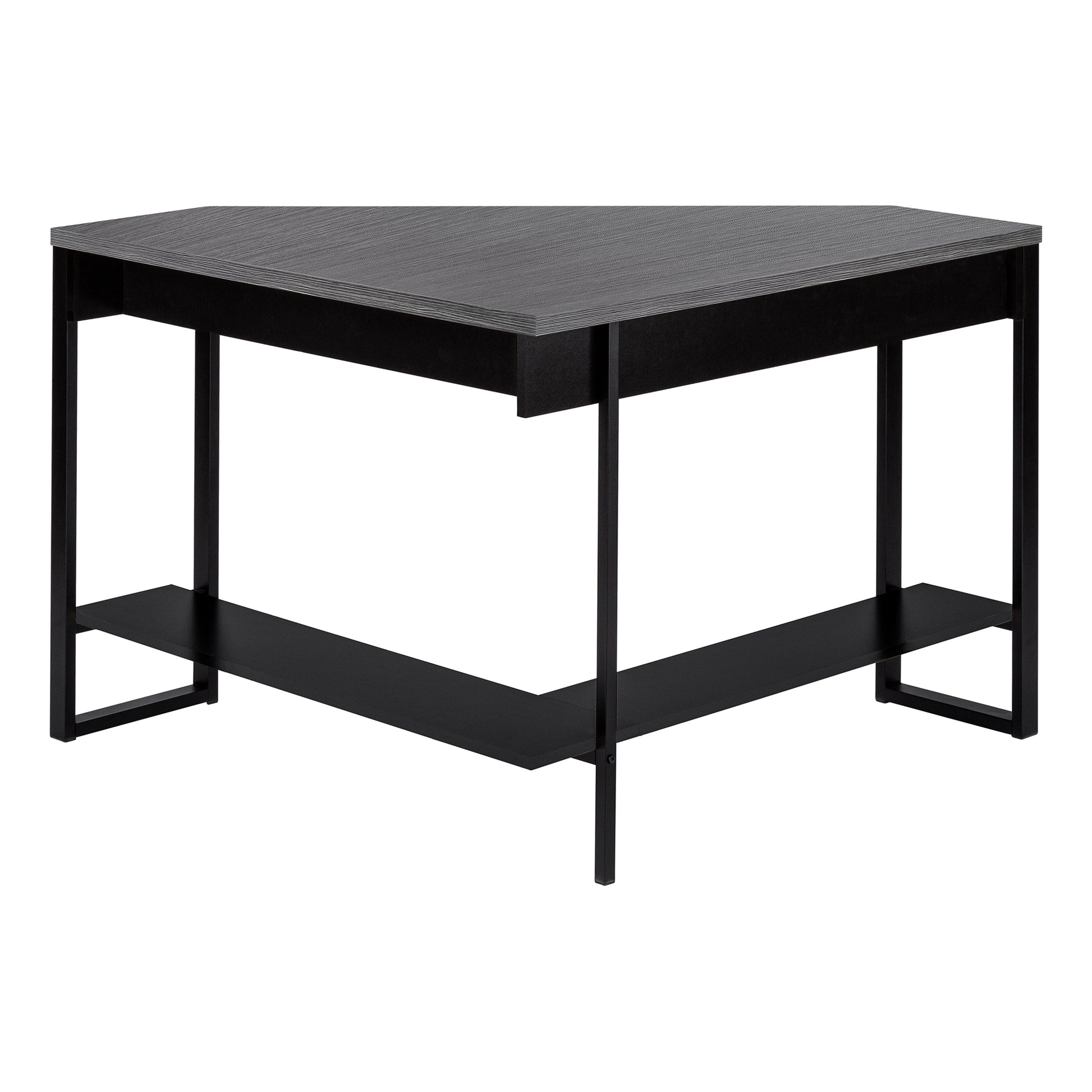 Computer Desk - 42"L / White Corner / Silver Metal-Computer Desk-DECOROLALA