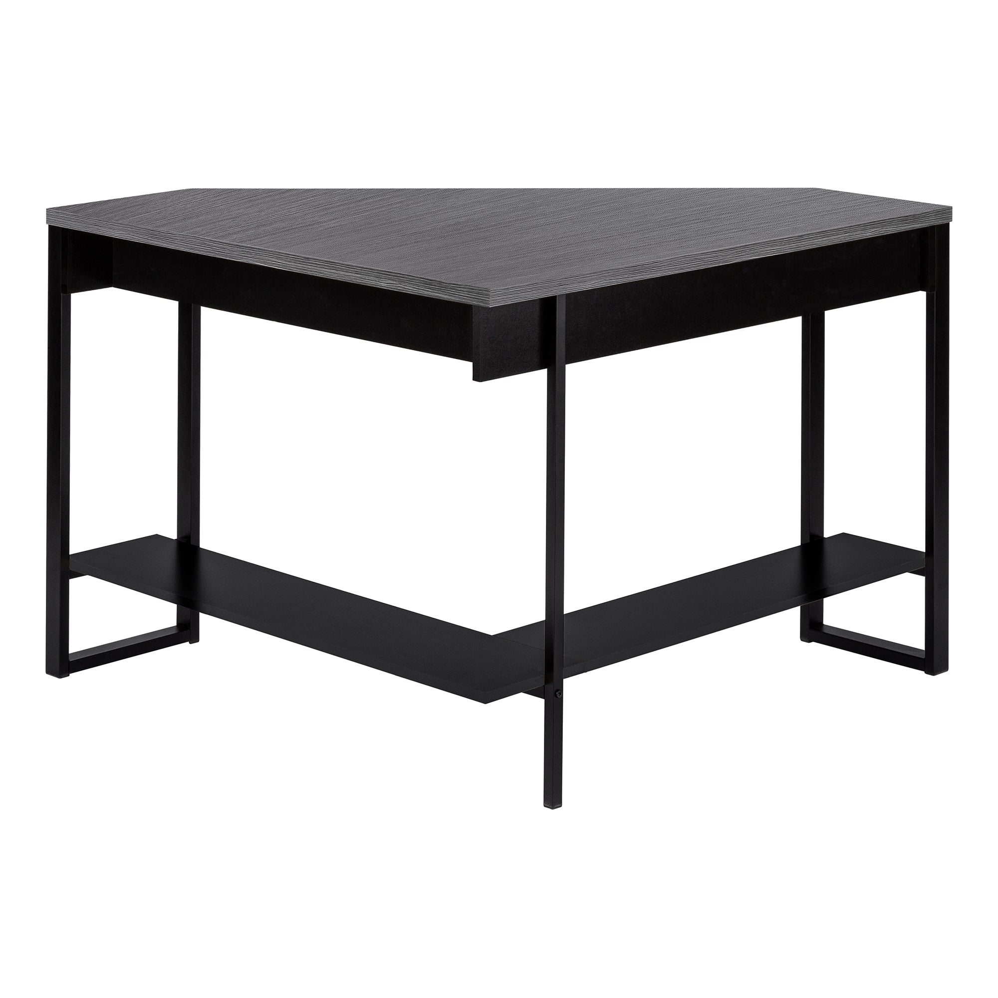 Computer Desk - 42"L / White Corner / Silver Metal-Computer Desk-DECOROLALA