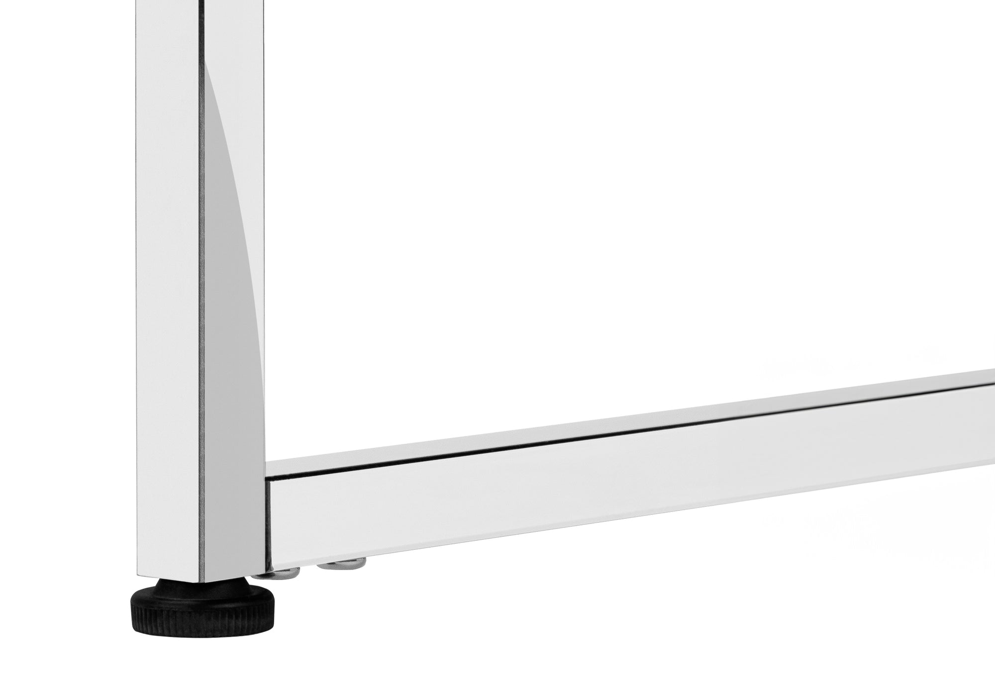 COMPUTER DESK - 48"L / GLOSSY WHITE / CHROME METAL-Computer Desk-DECOROLALA