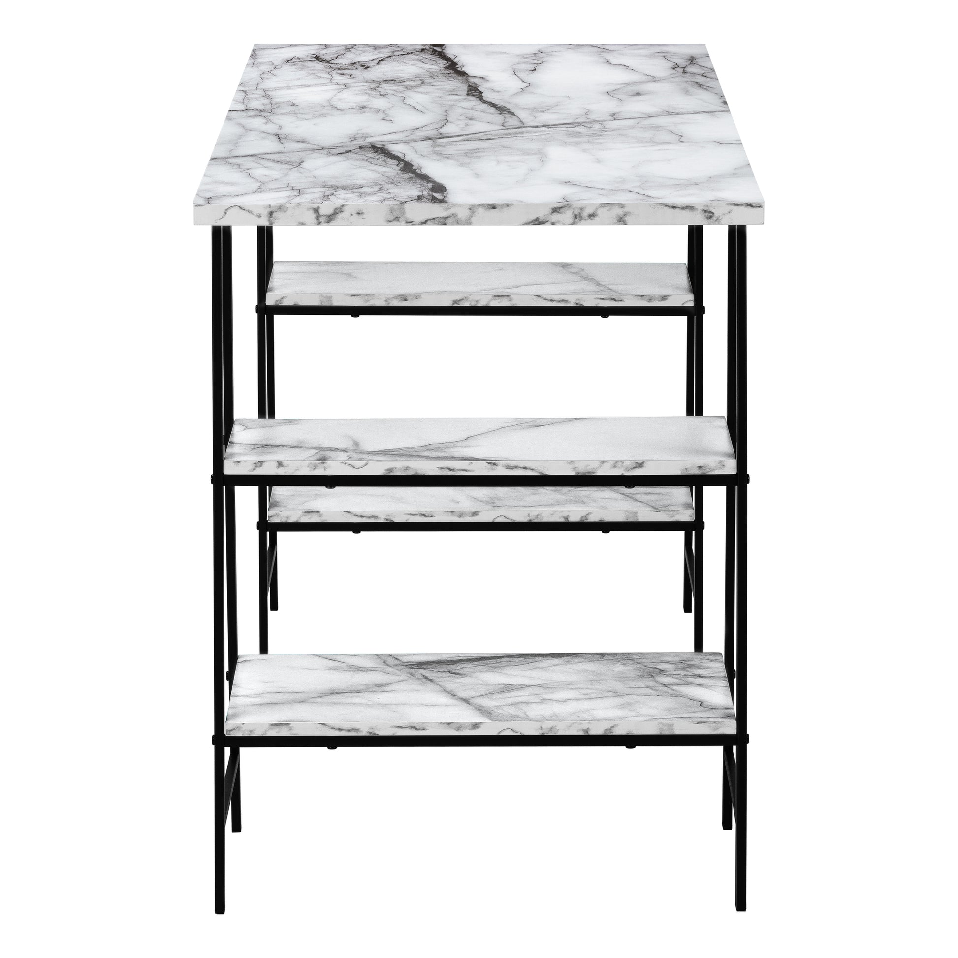 Computer Desk - 48"L / White / White Metal-Computer Desk-DECOROLALA