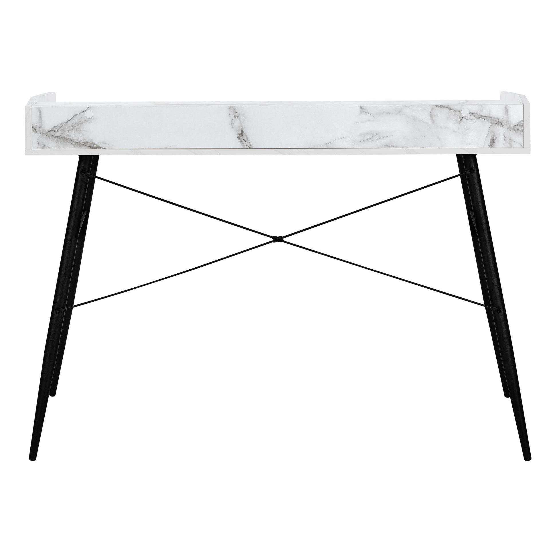 Computer Desk - 48"L / Natural / White Metal-Computer Desk-DECOROLALA