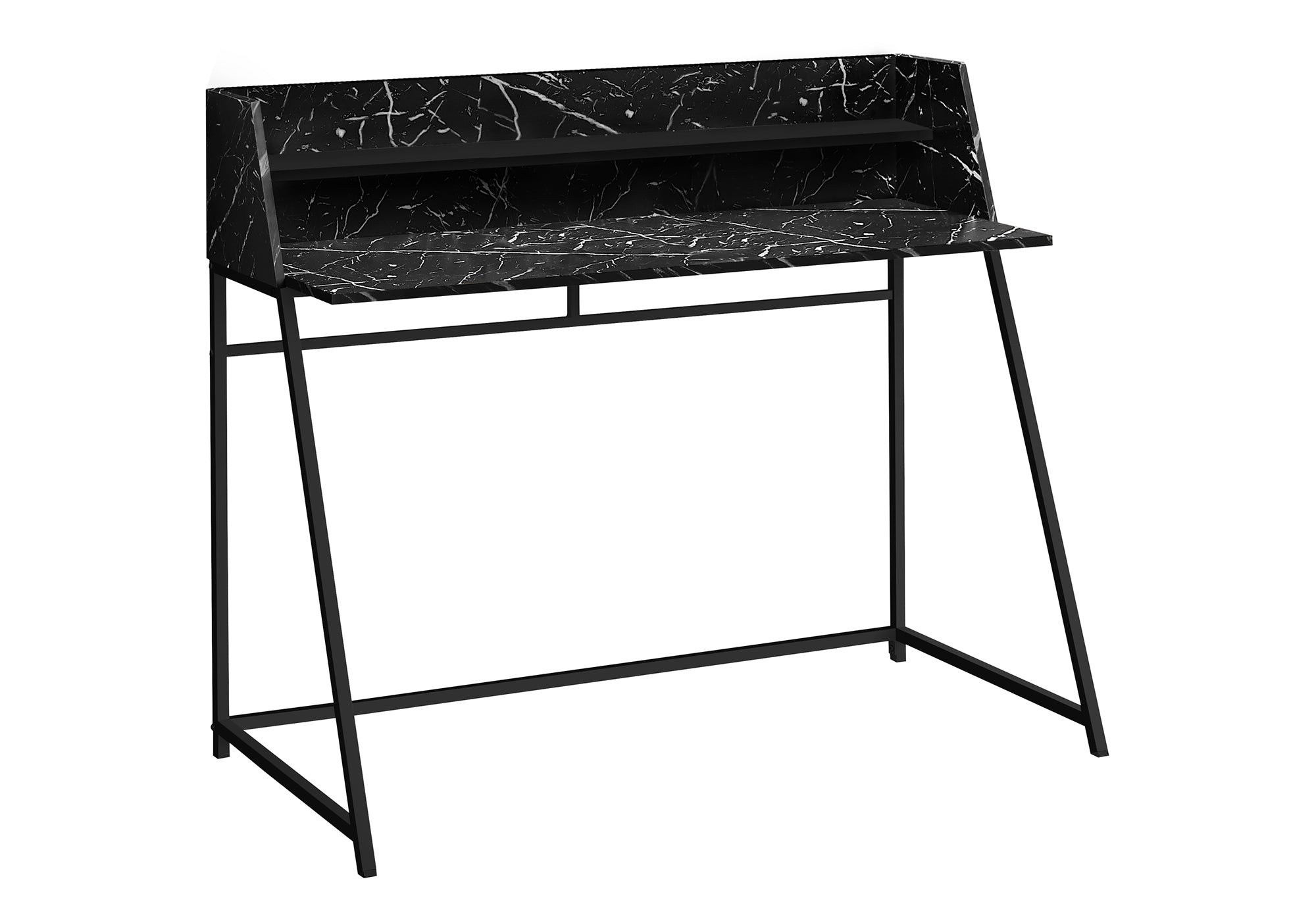 Computer Desk - 48"L / Natural / White Metal-Computer Desk-DECOROLALA