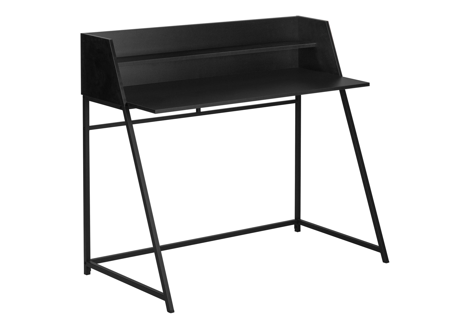 Computer Desk - 48"L / Natural / White Metal-Computer Desk-DECOROLALA