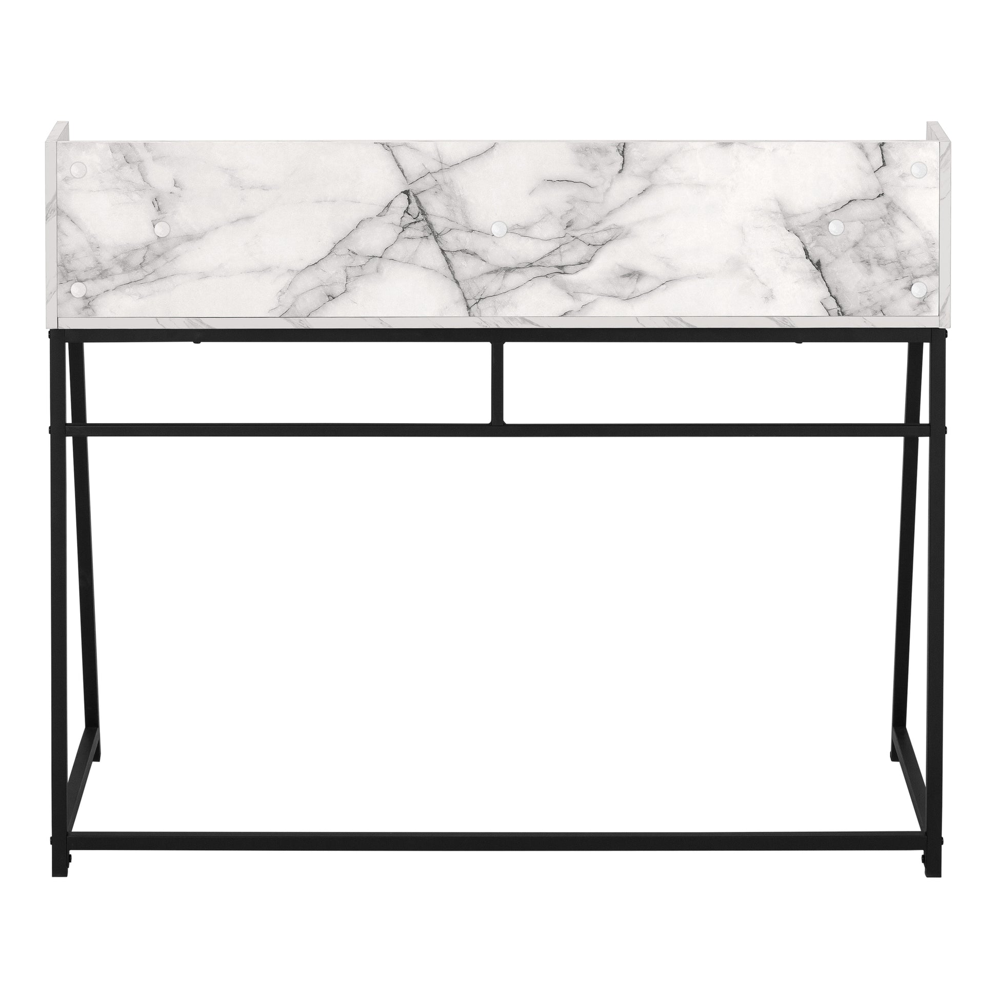 Computer Desk - 48"L / Natural / White Metal-Computer Desk-DECOROLALA
