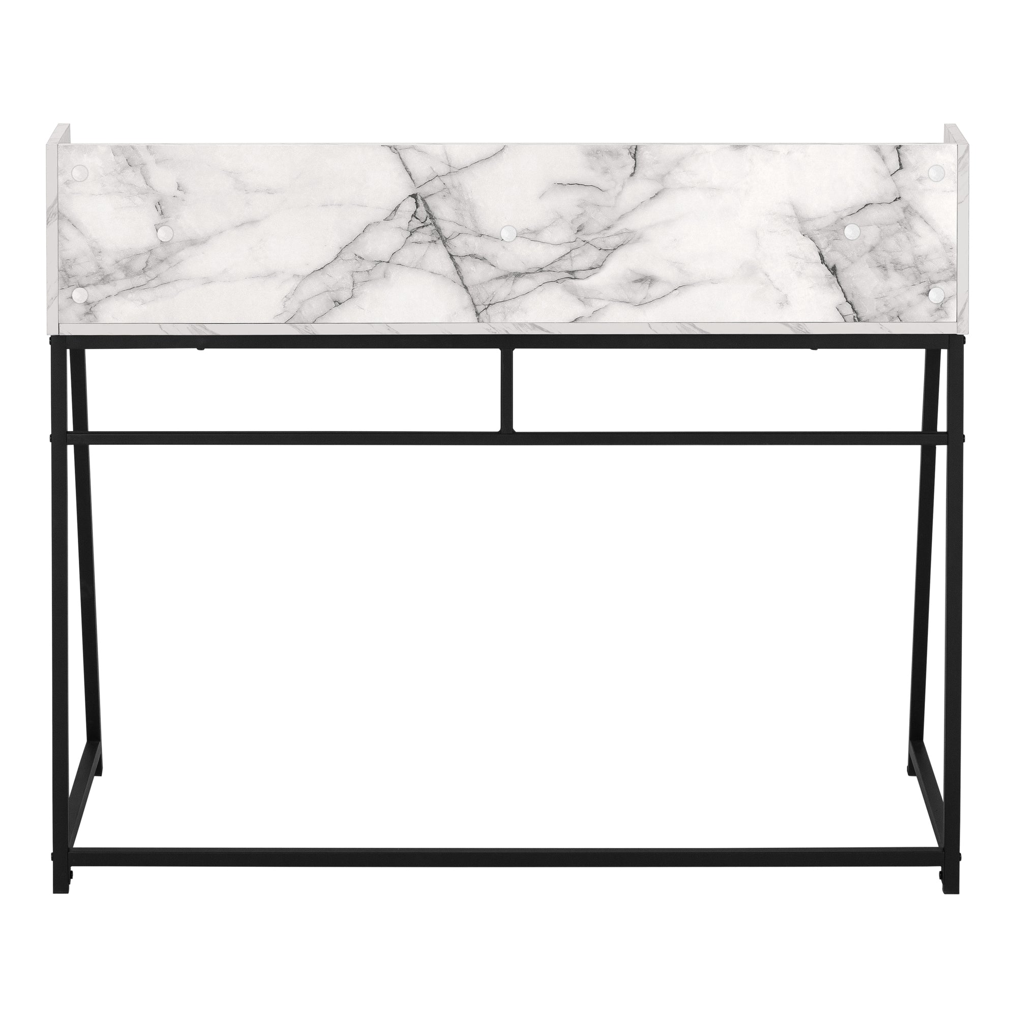 Computer Desk - 48"L / Natural / White Metal-Computer Desk-DECOROLALA