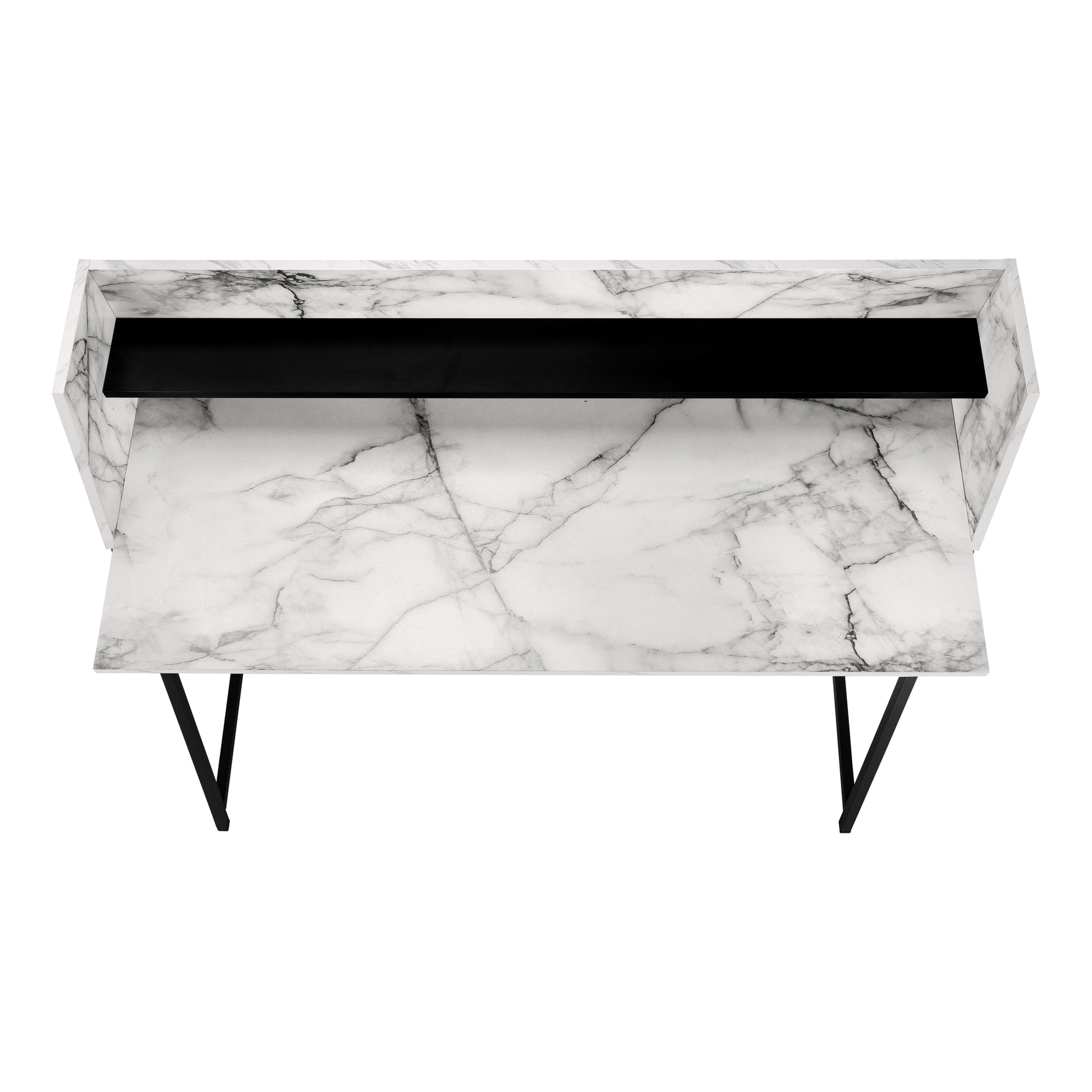 Computer Desk - 48"L / Natural / White Metal-Computer Desk-DECOROLALA