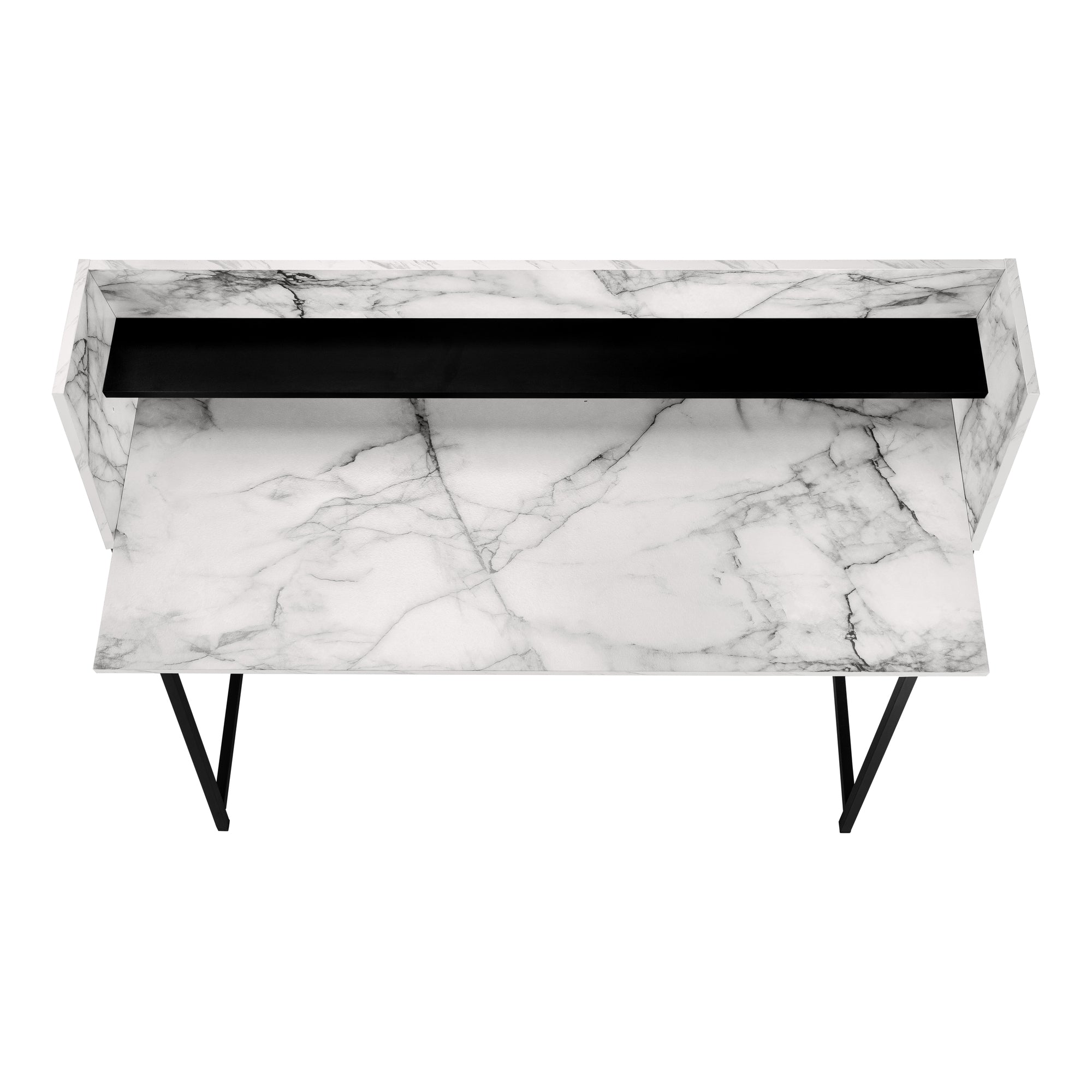 Computer Desk - 48"L / Natural / White Metal-Computer Desk-DECOROLALA