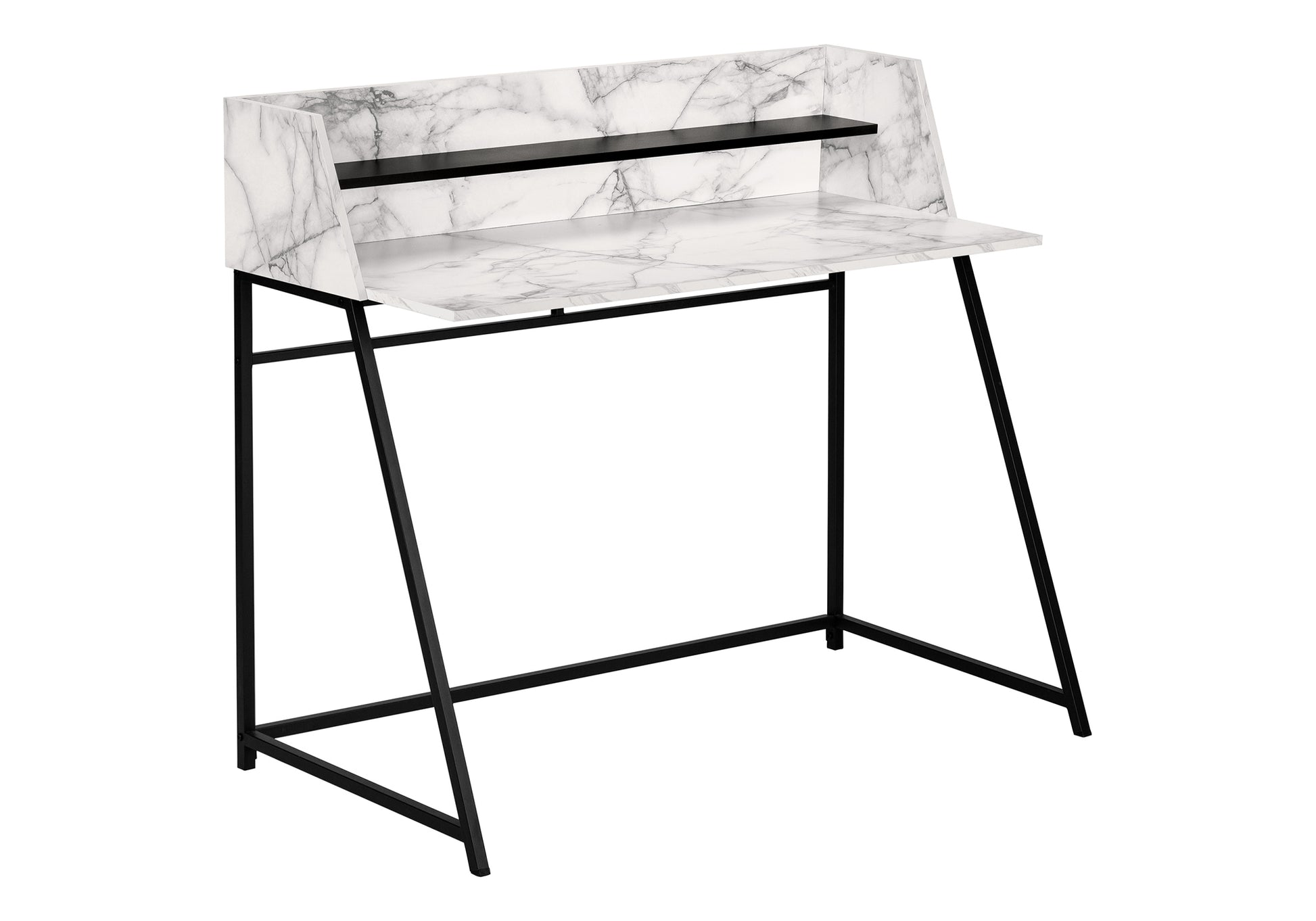 Computer Desk - 48"L / Natural / White Metal-Computer Desk-DECOROLALA