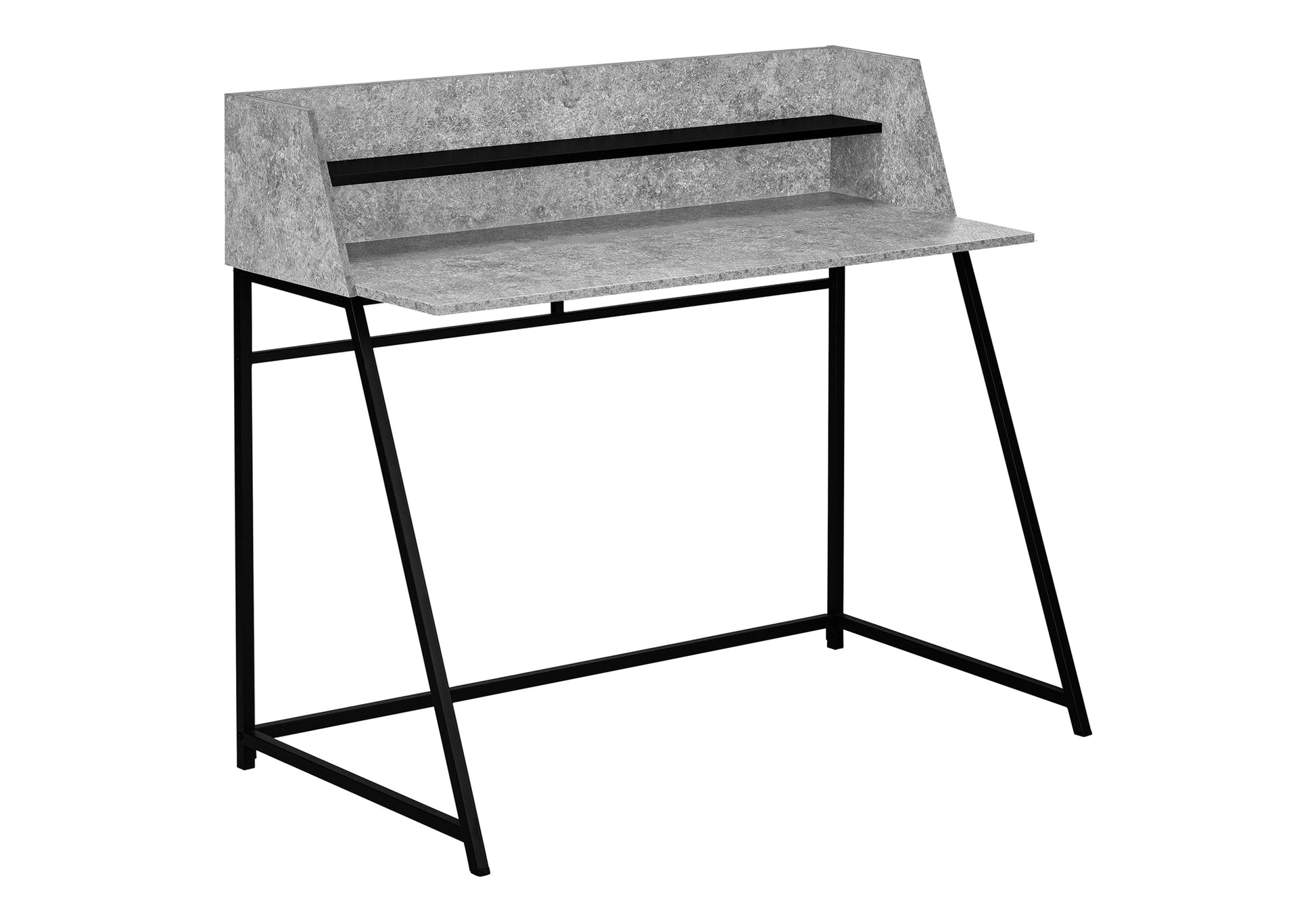 Computer Desk - 48"L / Natural / White Metal-Computer Desk-DECOROLALA