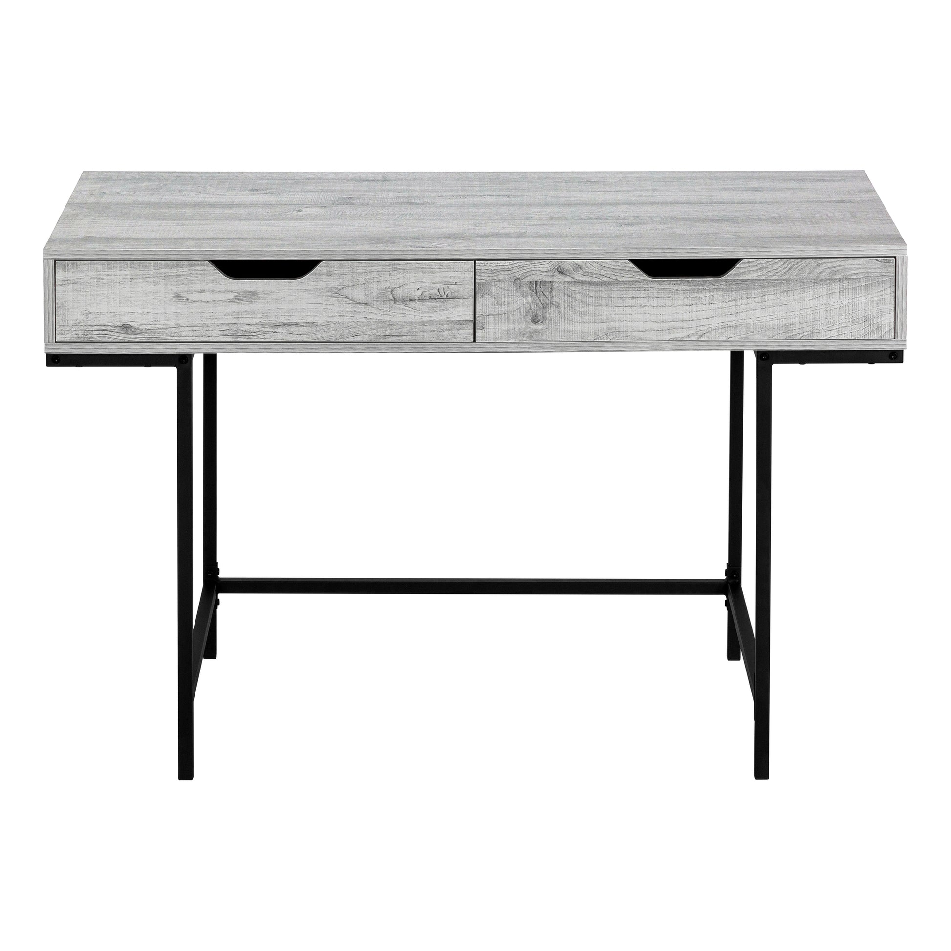 Computer Desk - 48"L / Black Marble-Look / Black Metal-Computer Desk-DECOROLALA
