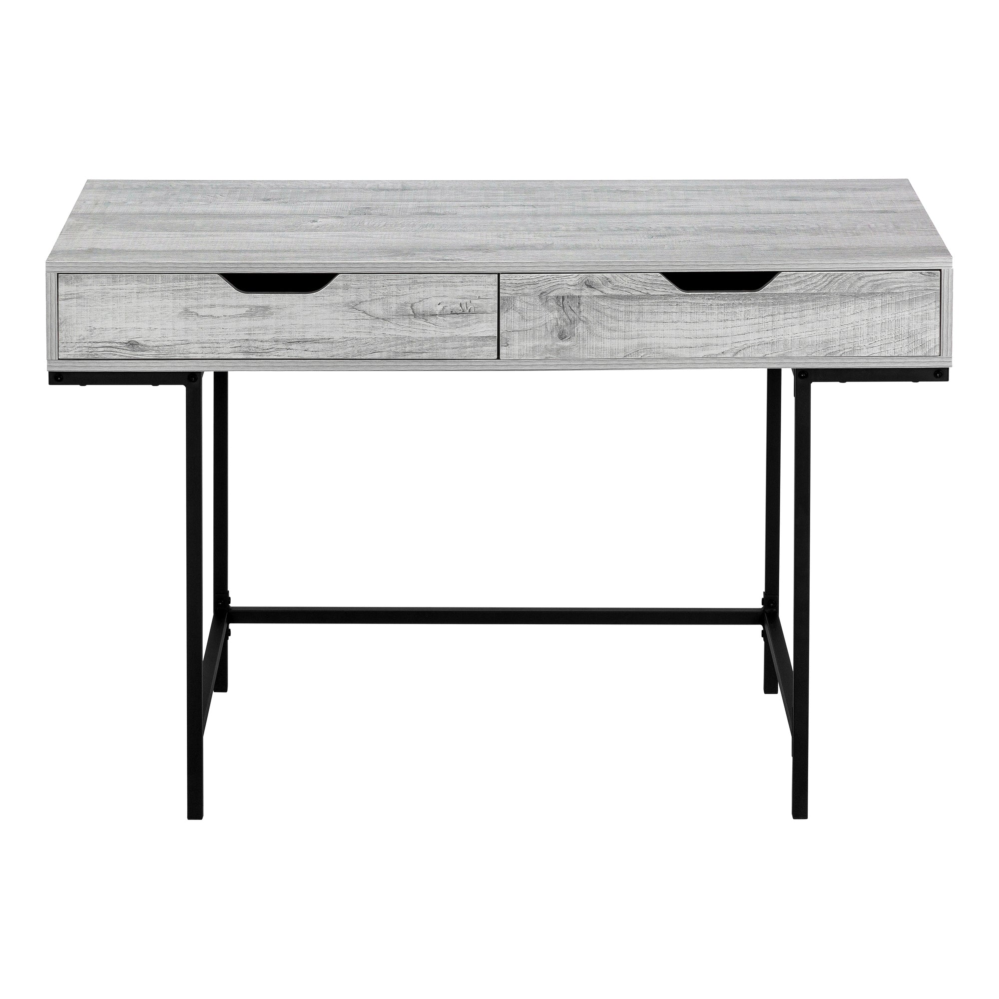 Computer Desk - 48"L / Black Marble-Look / Black Metal-Computer Desk-DECOROLALA