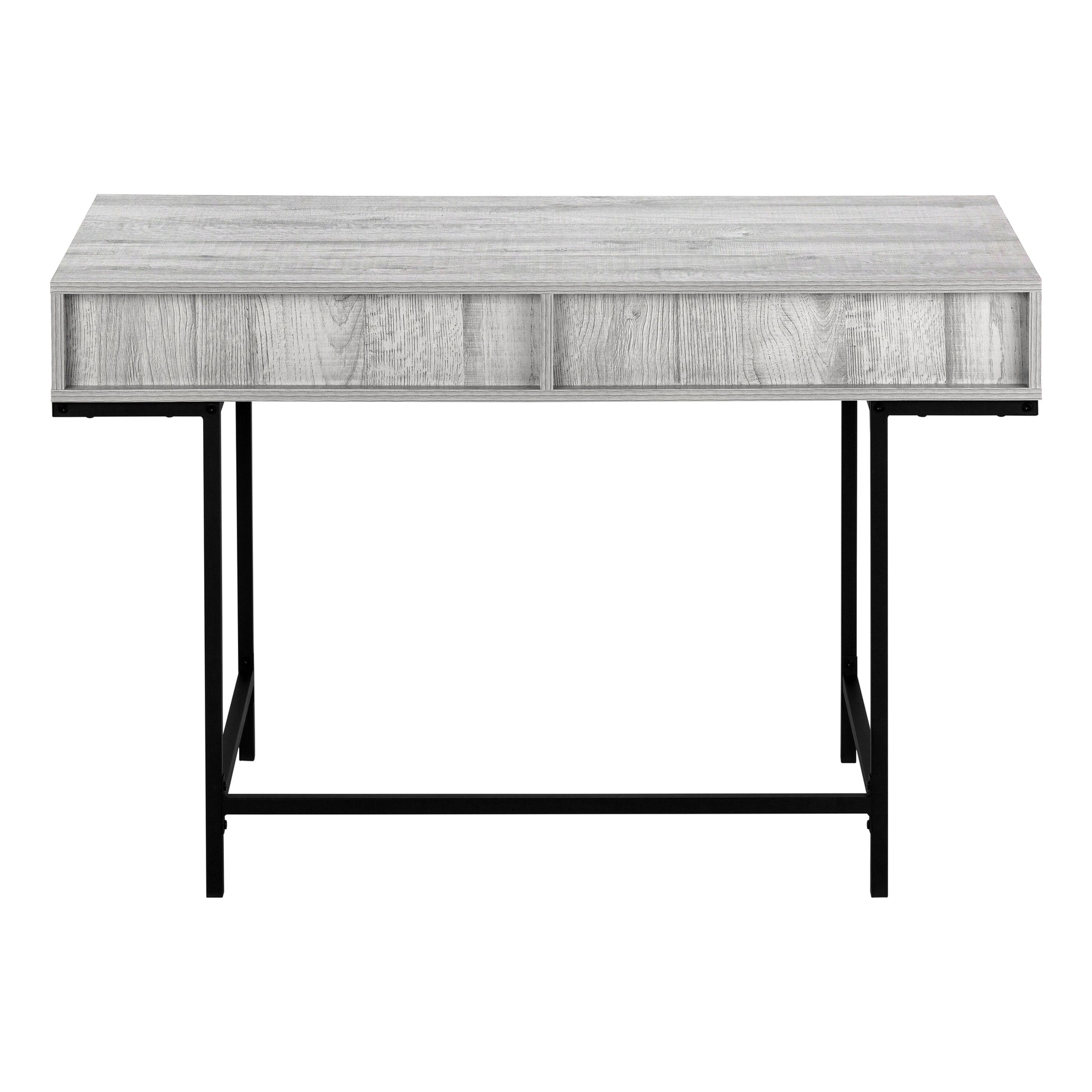 Computer Desk - 48"L / Black Marble-Look / Black Metal-Computer Desk-DECOROLALA