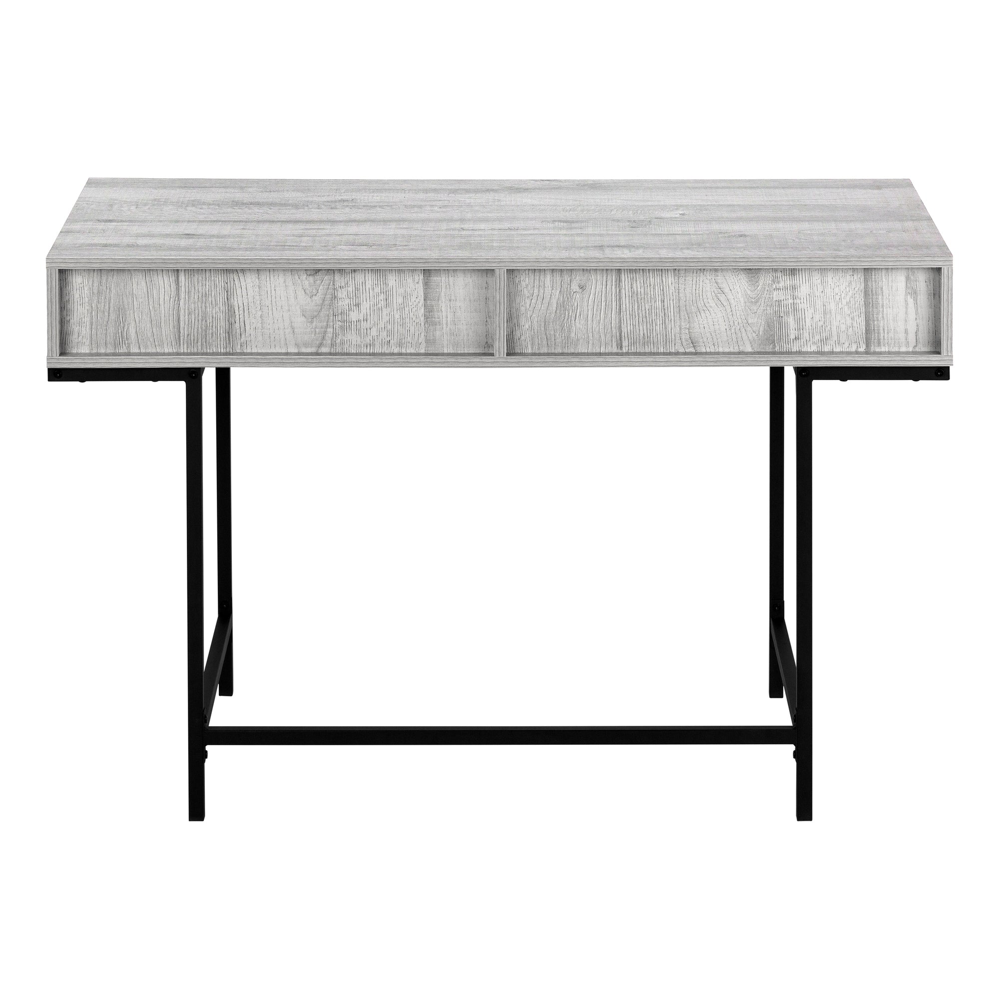 Computer Desk - 48"L / Black Marble-Look / Black Metal-Computer Desk-DECOROLALA