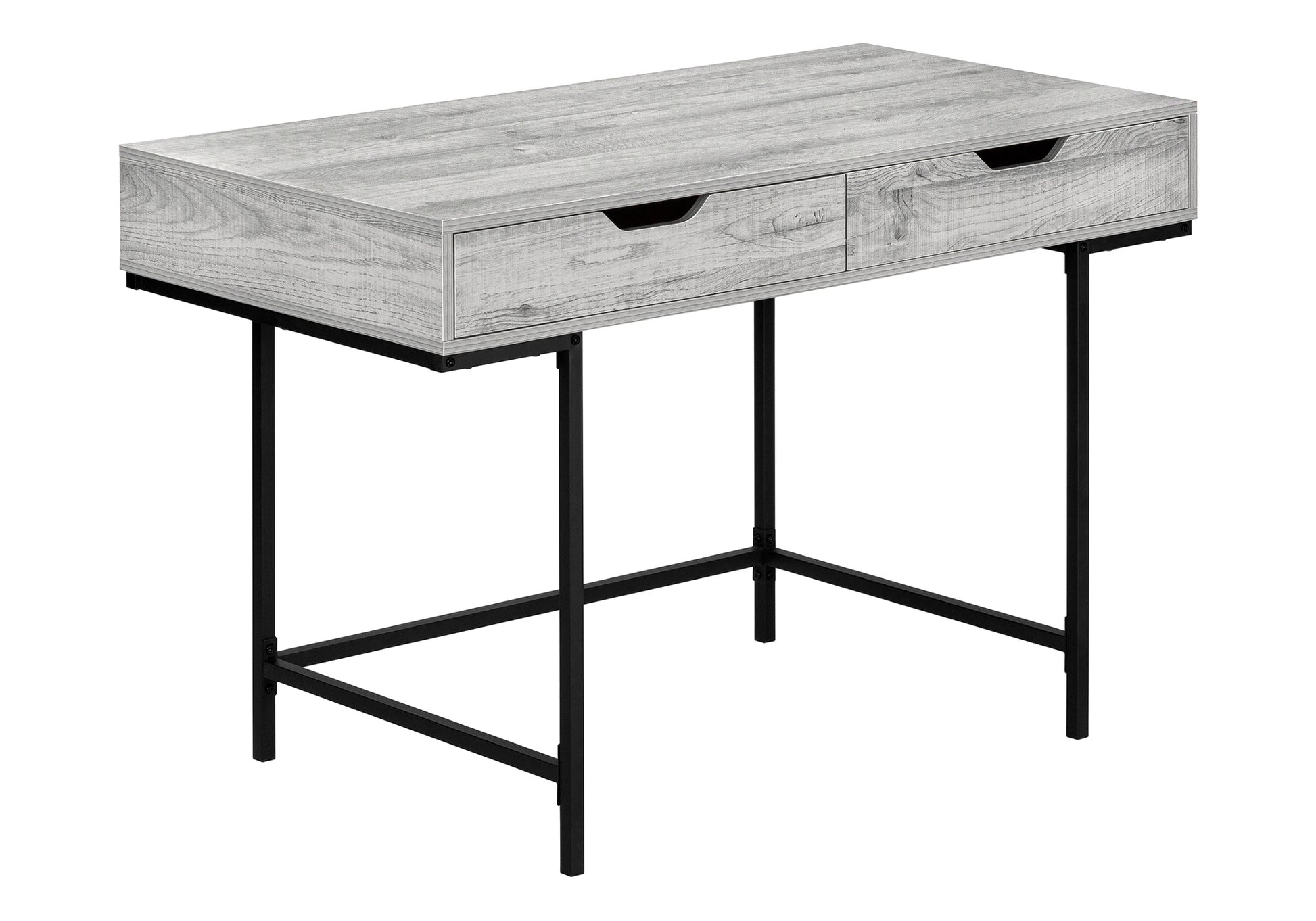 Computer Desk - 48"L / Black Marble-Look / Black Metal-Computer Desk-DECOROLALA