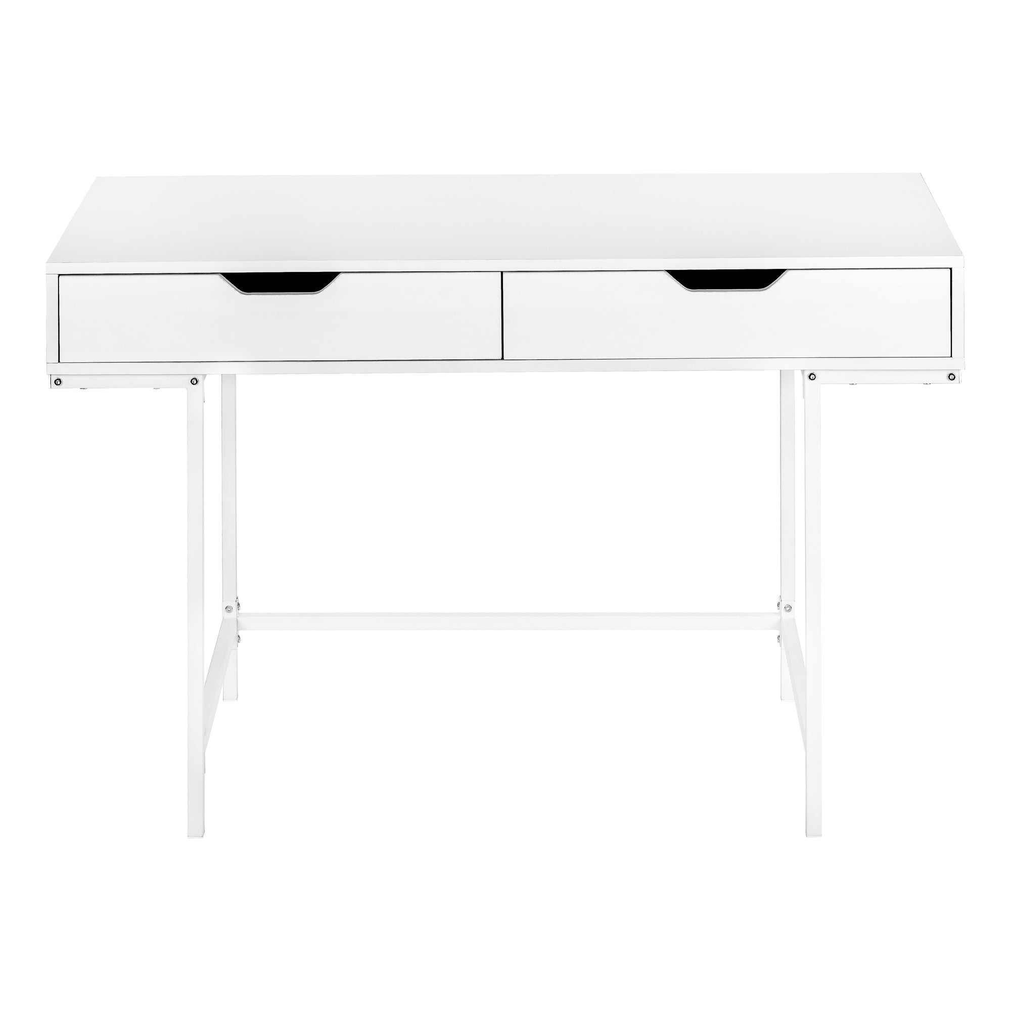 Computer Desk - 48"L / Black Marble-Look / Black Metal-Computer Desk-DECOROLALA