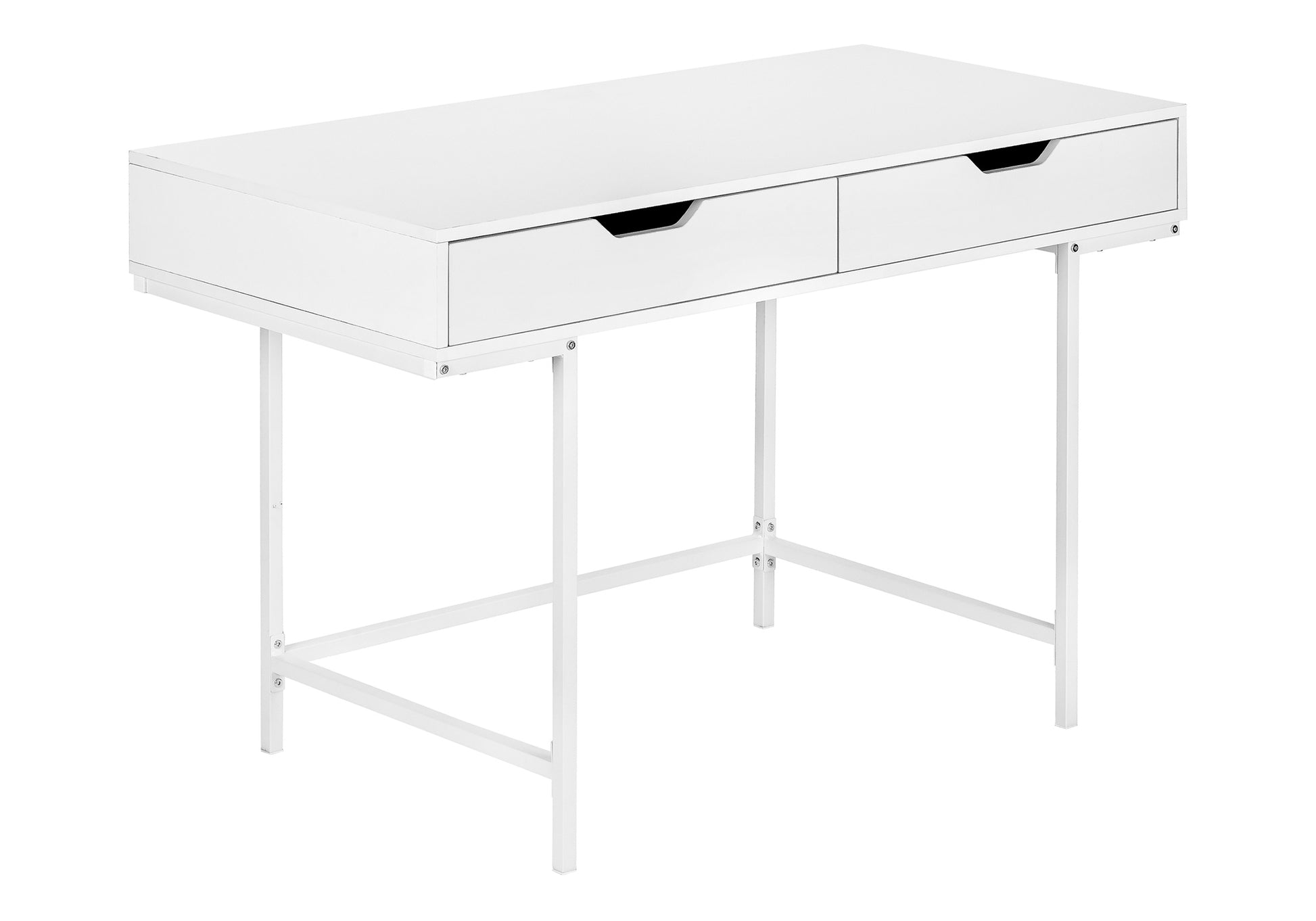 Computer Desk - 48"L / Black Marble-Look / Black Metal-Computer Desk-DECOROLALA