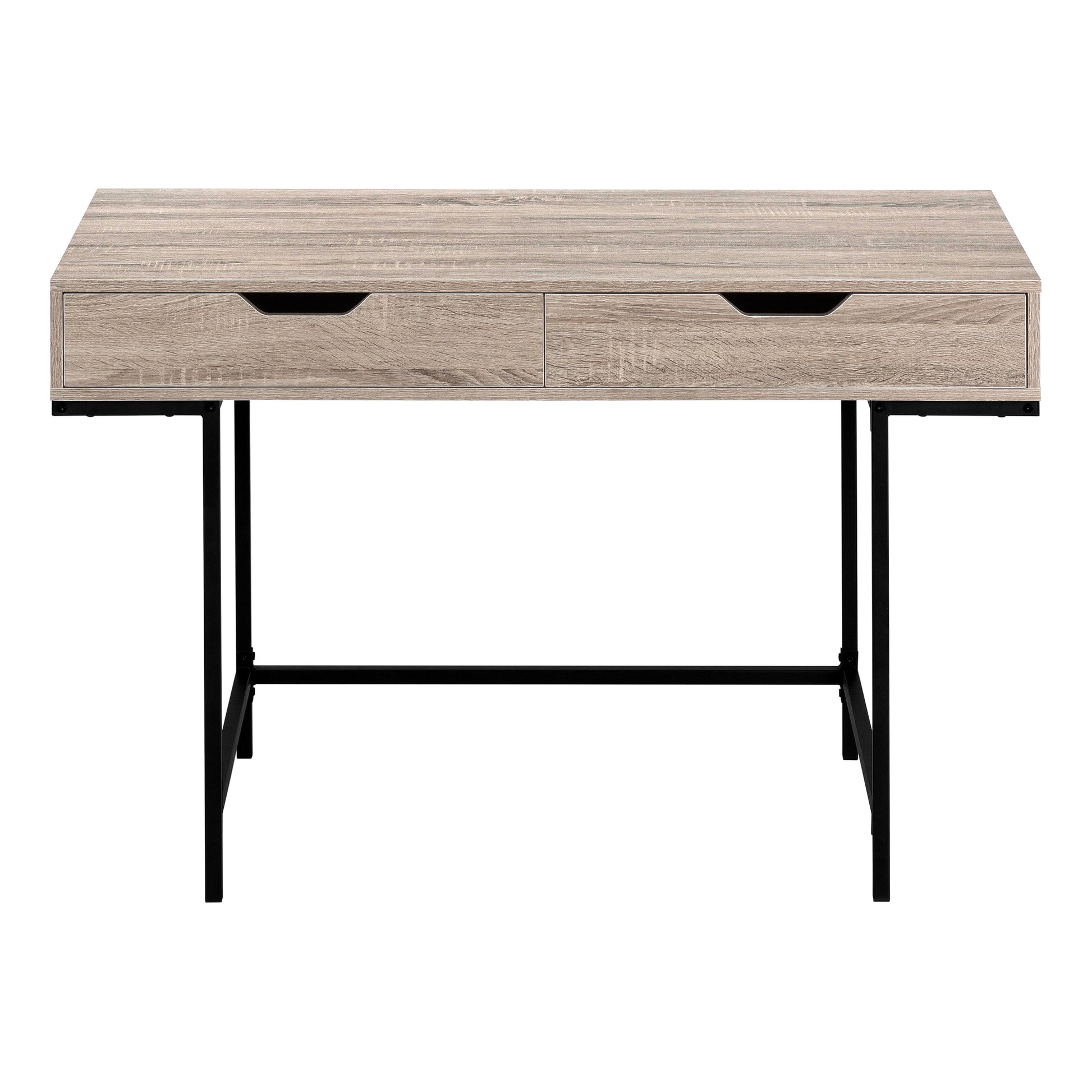 Computer Desk - 48"L / Black Marble-Look / Black Metal-Computer Desk-DECOROLALA